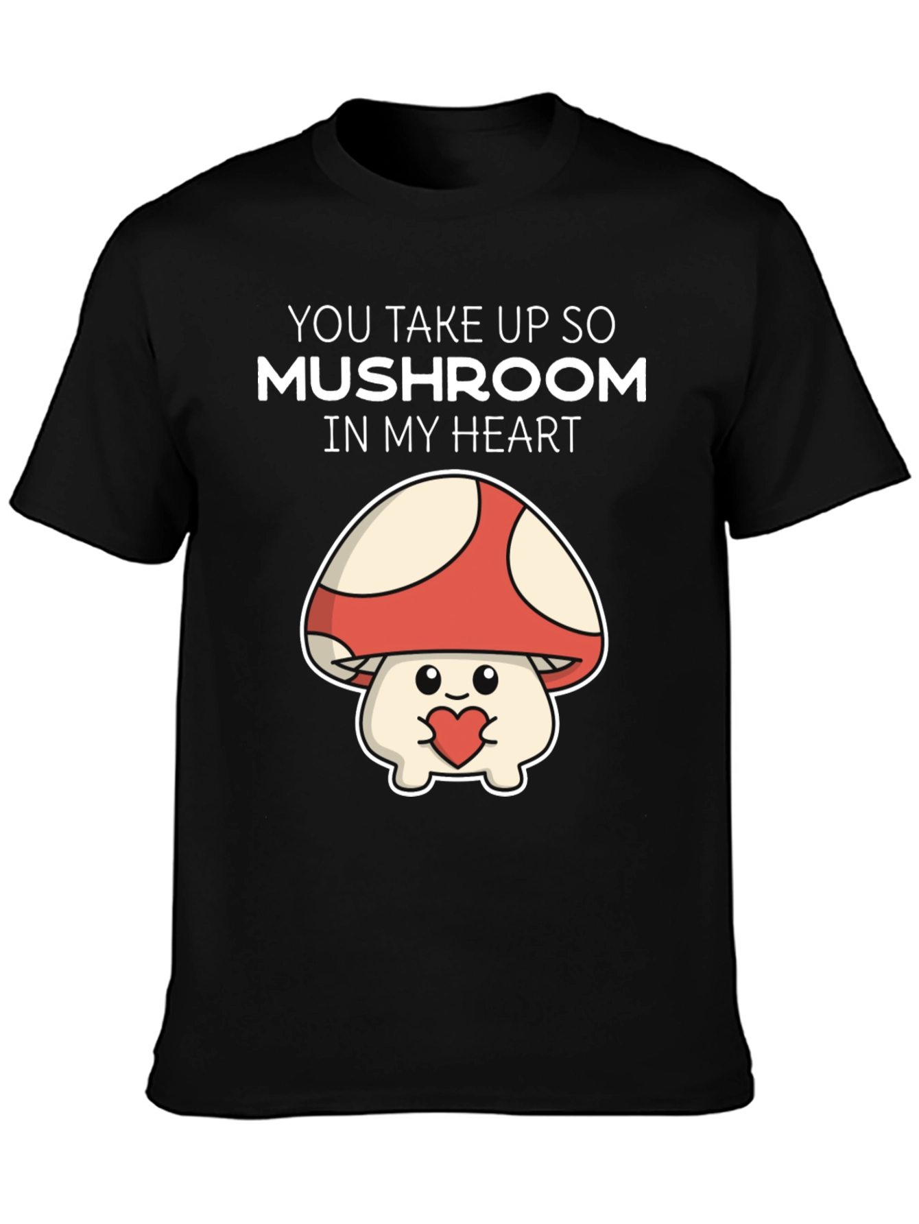 Camiseta Negra Mushroom Heart