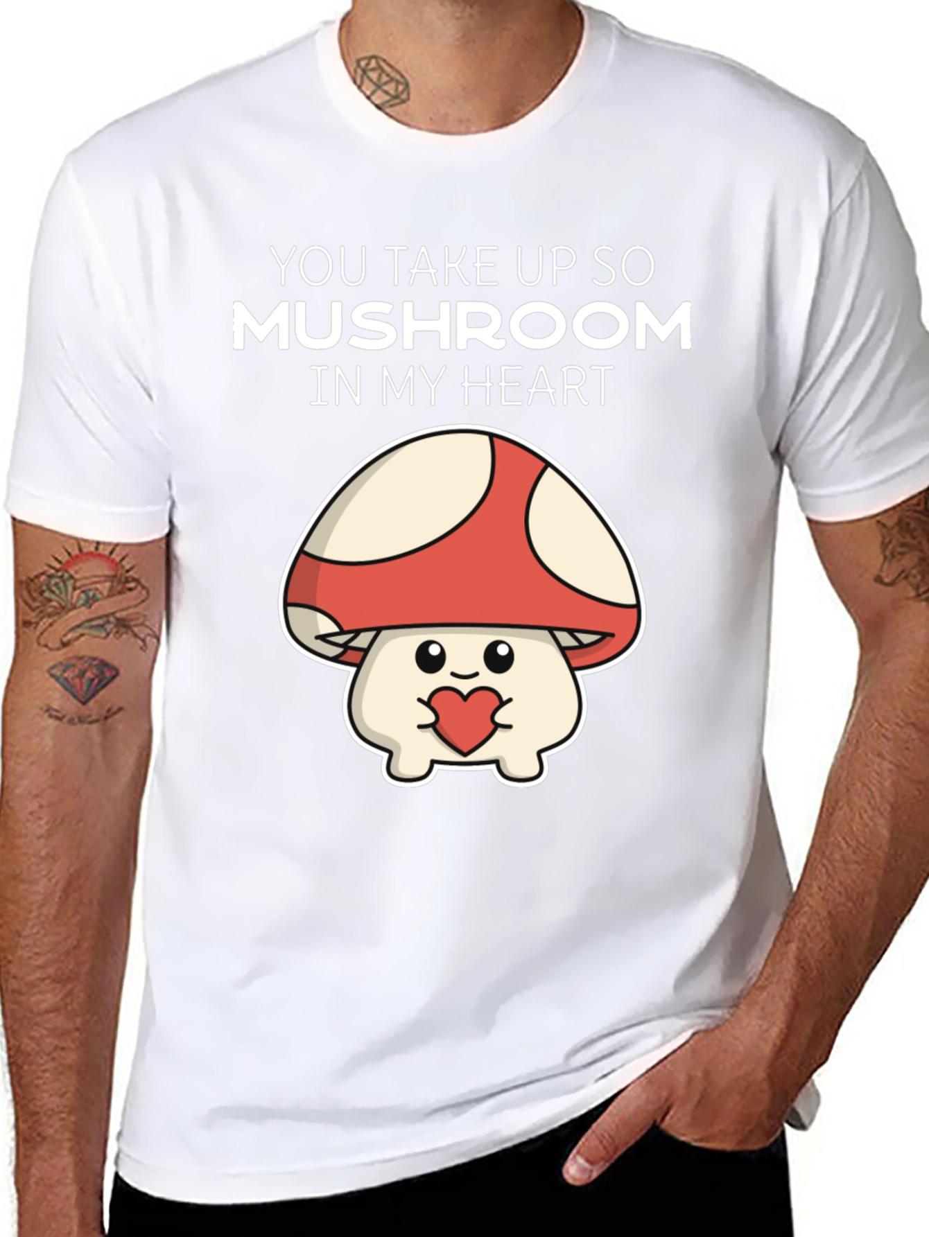 Camiseta Negra Mushroom Heart