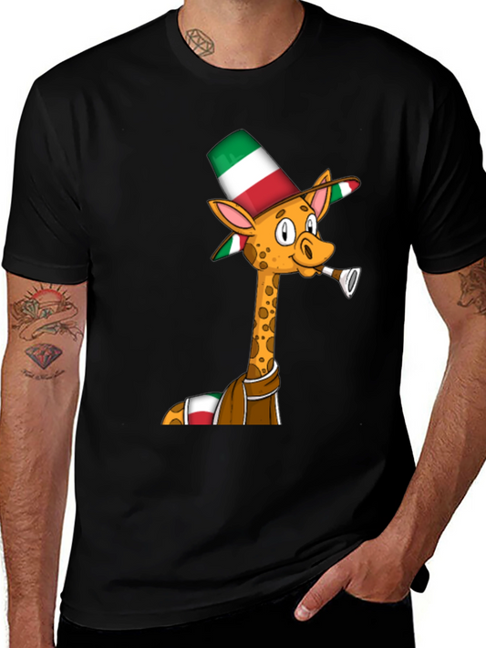 Camiseta Negra con Jirafa Italiana