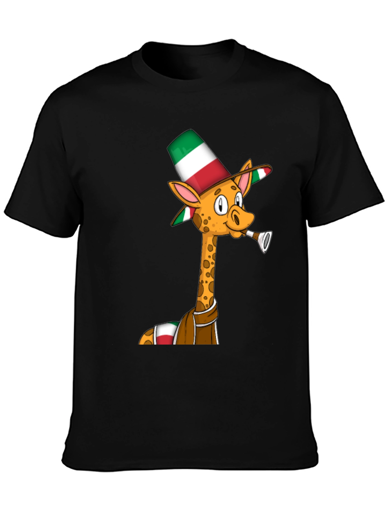 Camiseta Negra con Jirafa Italiana