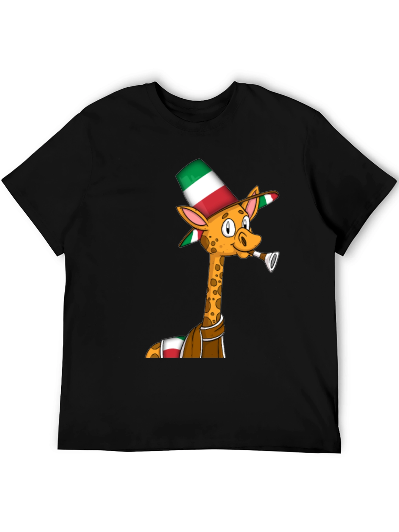 Camiseta Negra con Jirafa Italiana