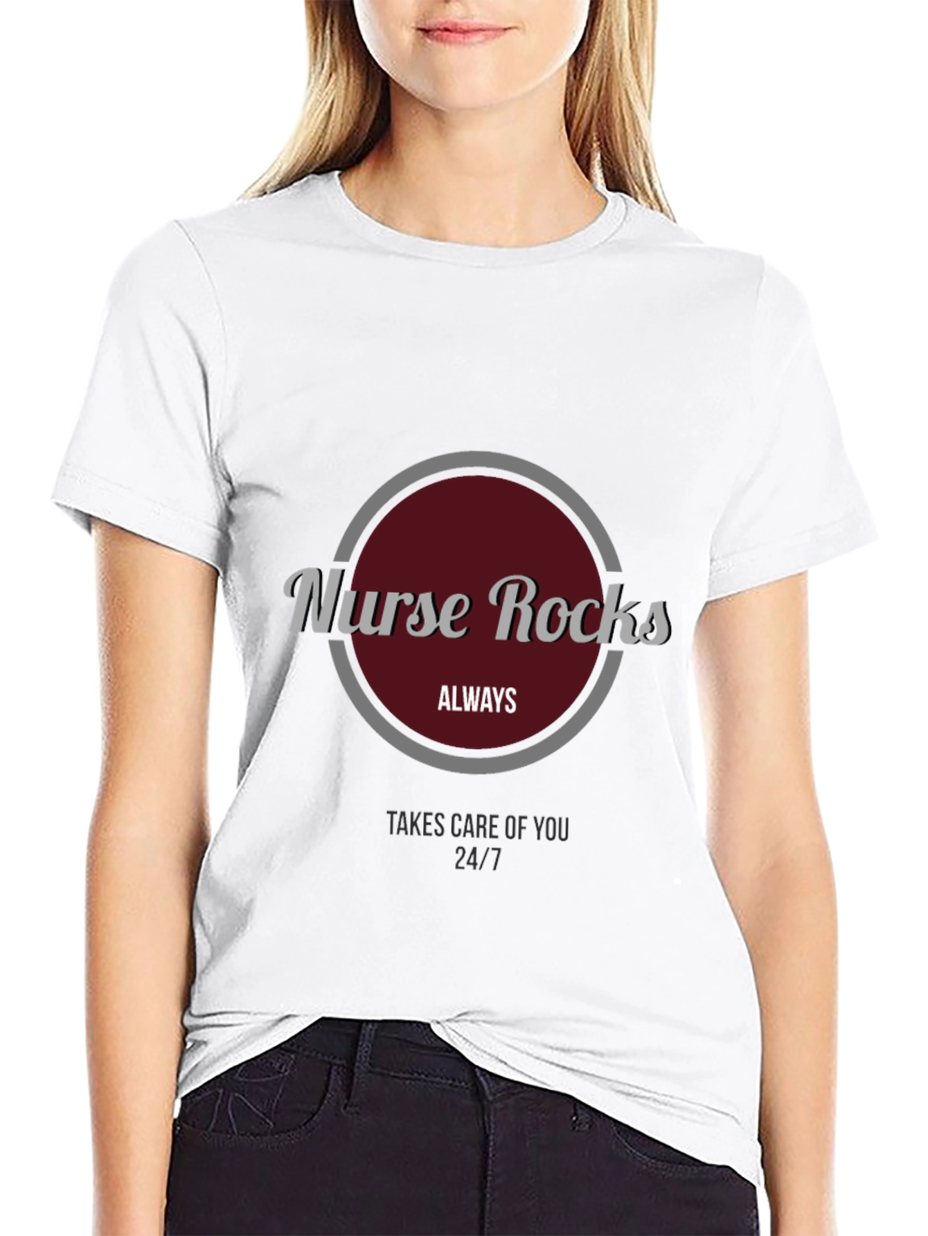 Camiseta Negra Nurse Rocks para Enfermeros