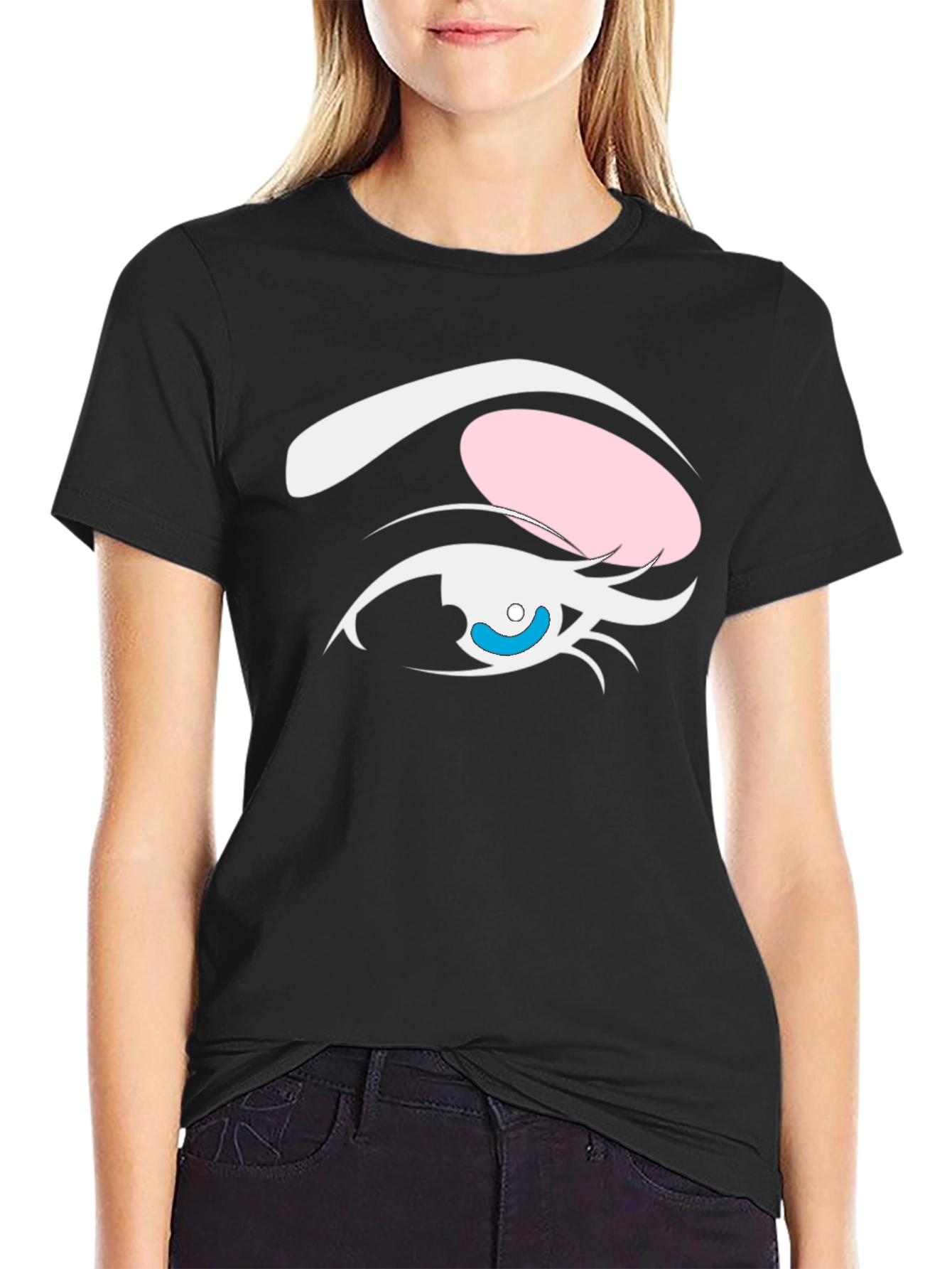 Camiseta Negra Ojo Anime Estilizado
