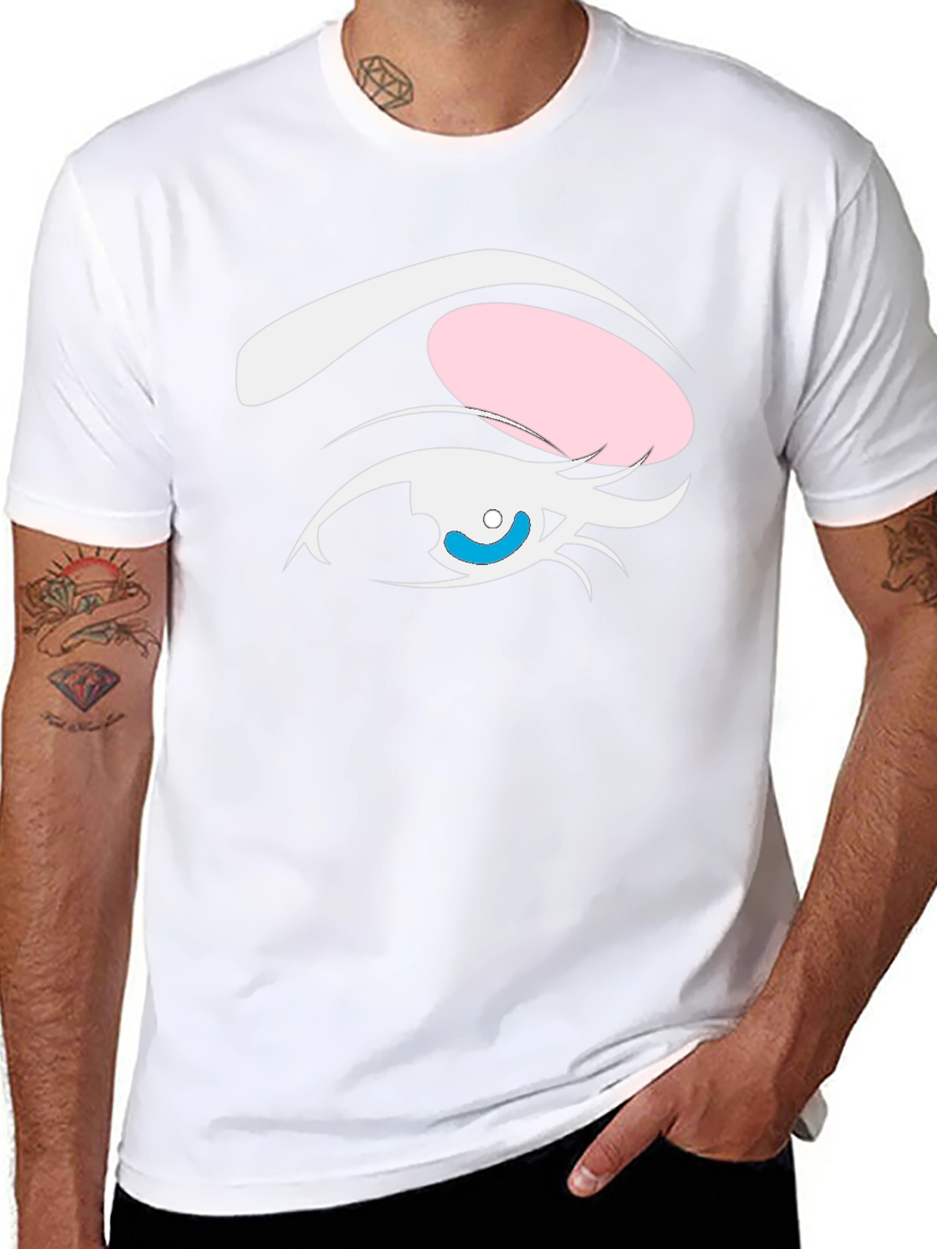 Camiseta Negra Ojo Anime Estilizado