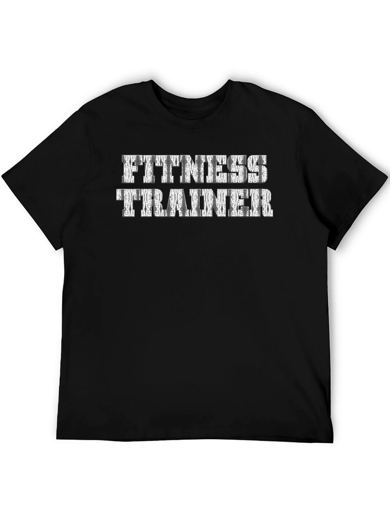 Camiseta Negra Entrenador Personal Fitness con Diseño Texturizado