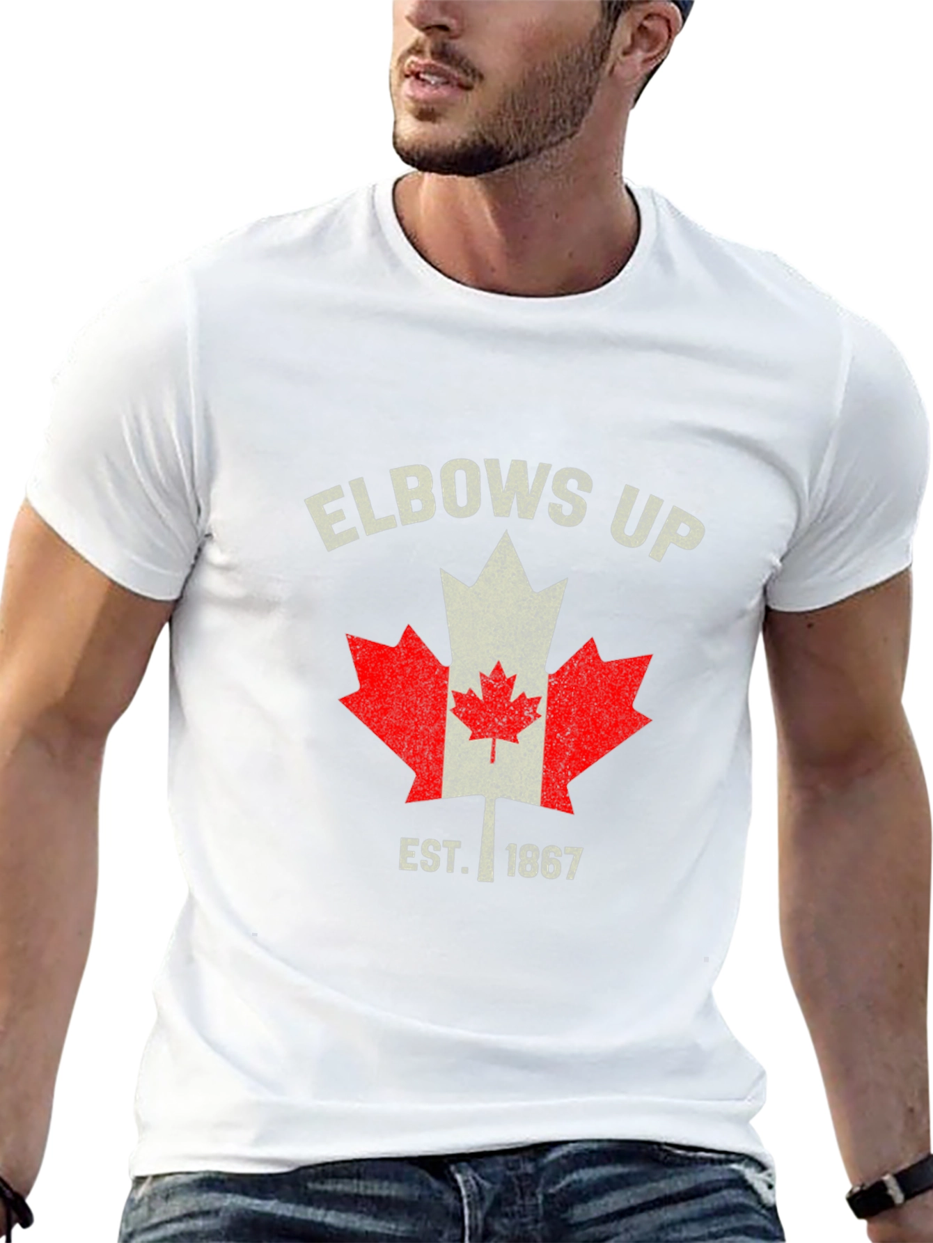 Camiseta Negra Canadá: ¡Elbows Up! Edición 1867