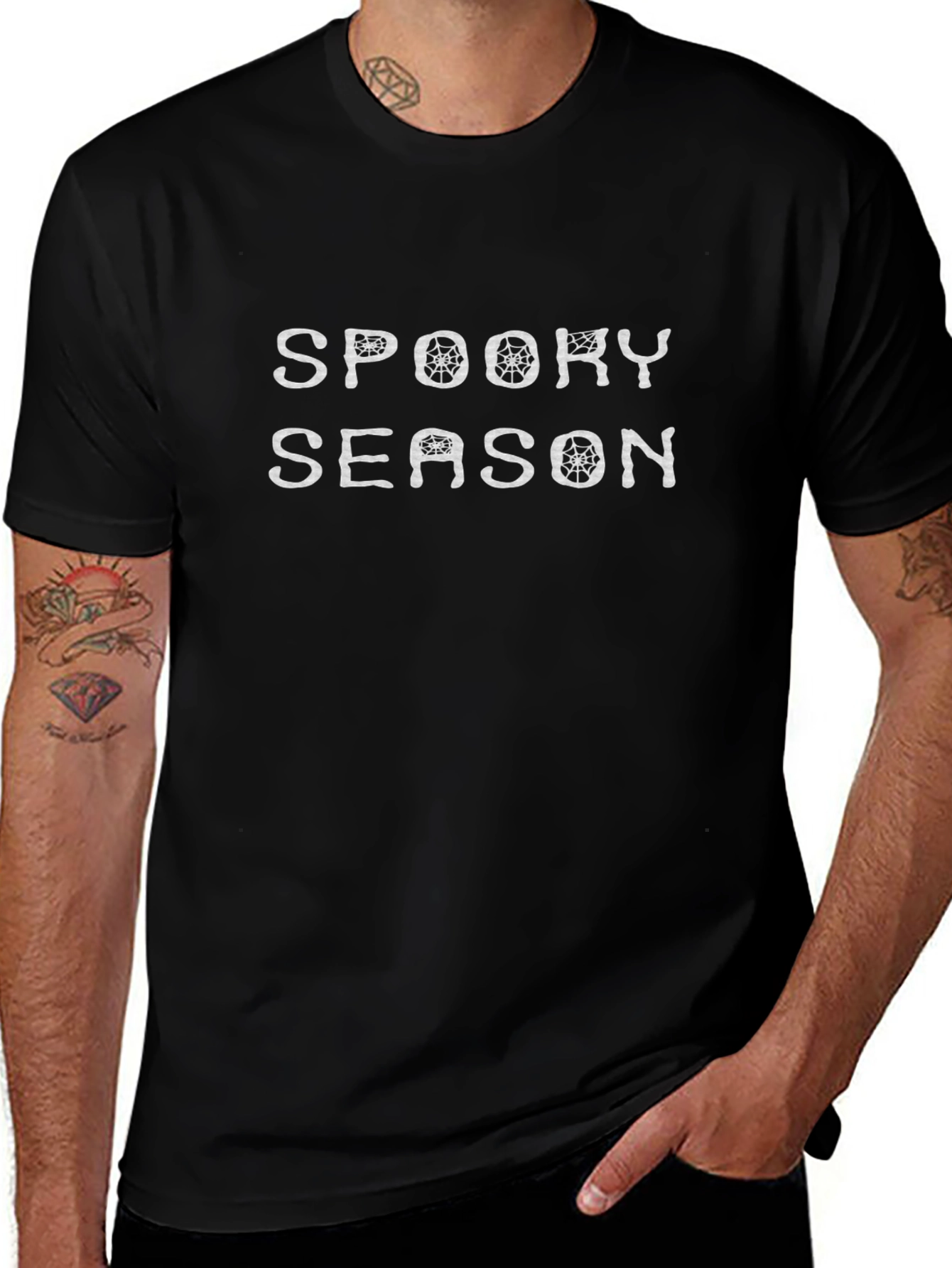 Camiseta Negra Spooky Season Halloween