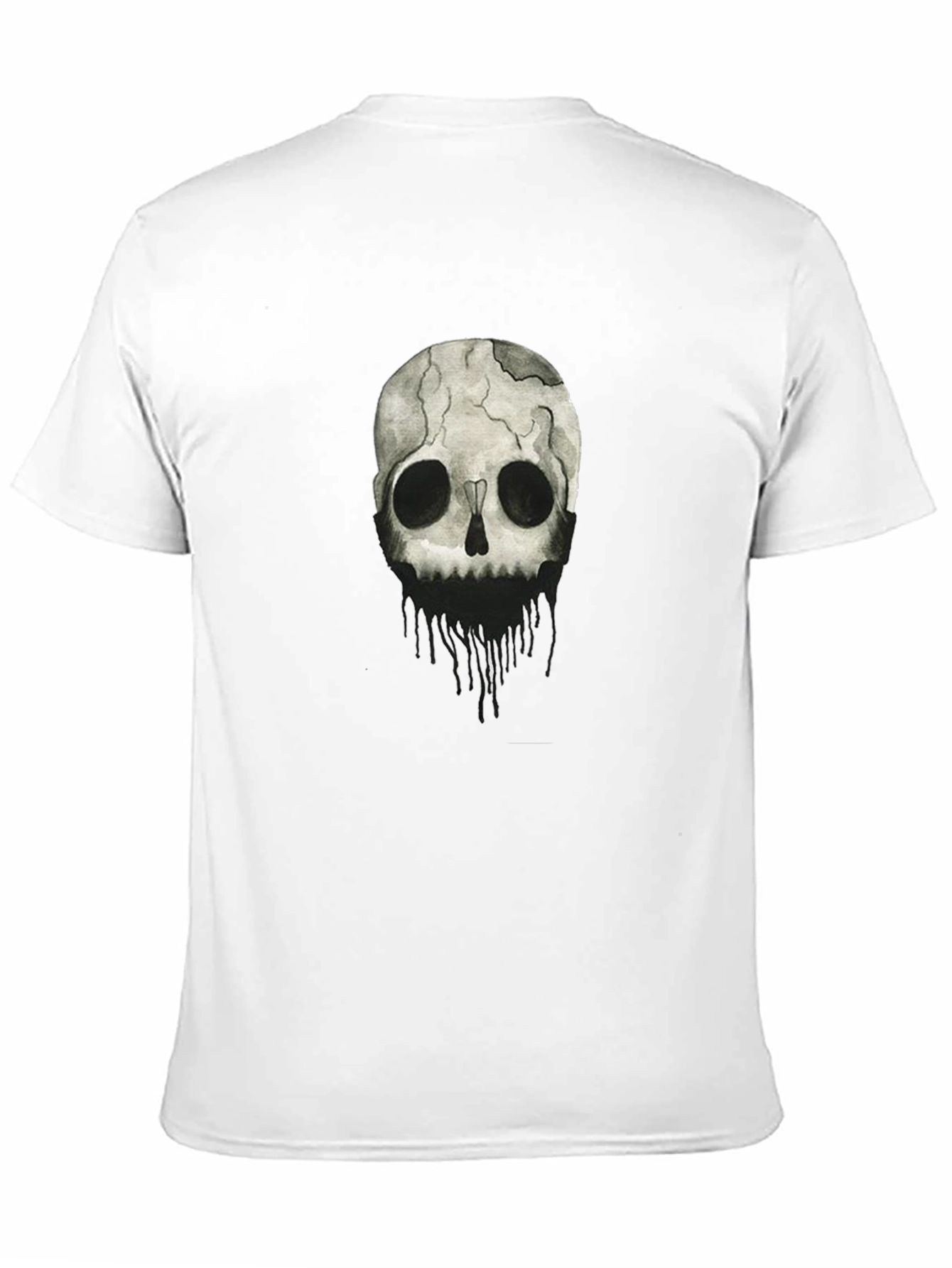 Camiseta Negra con Diseño de Cráneo Abstracto