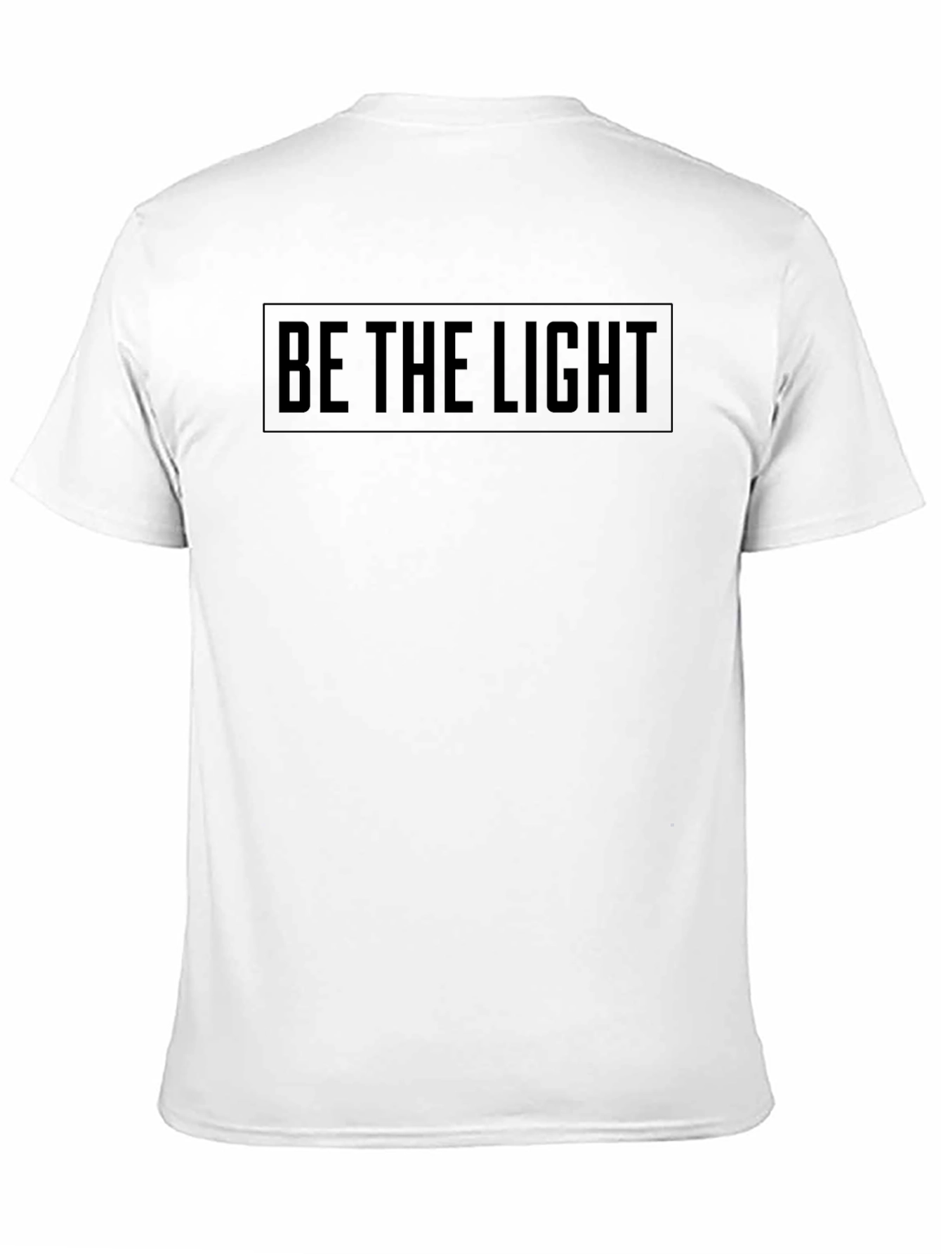 Camiseta Negra Be The Light Algodón Suave Casual