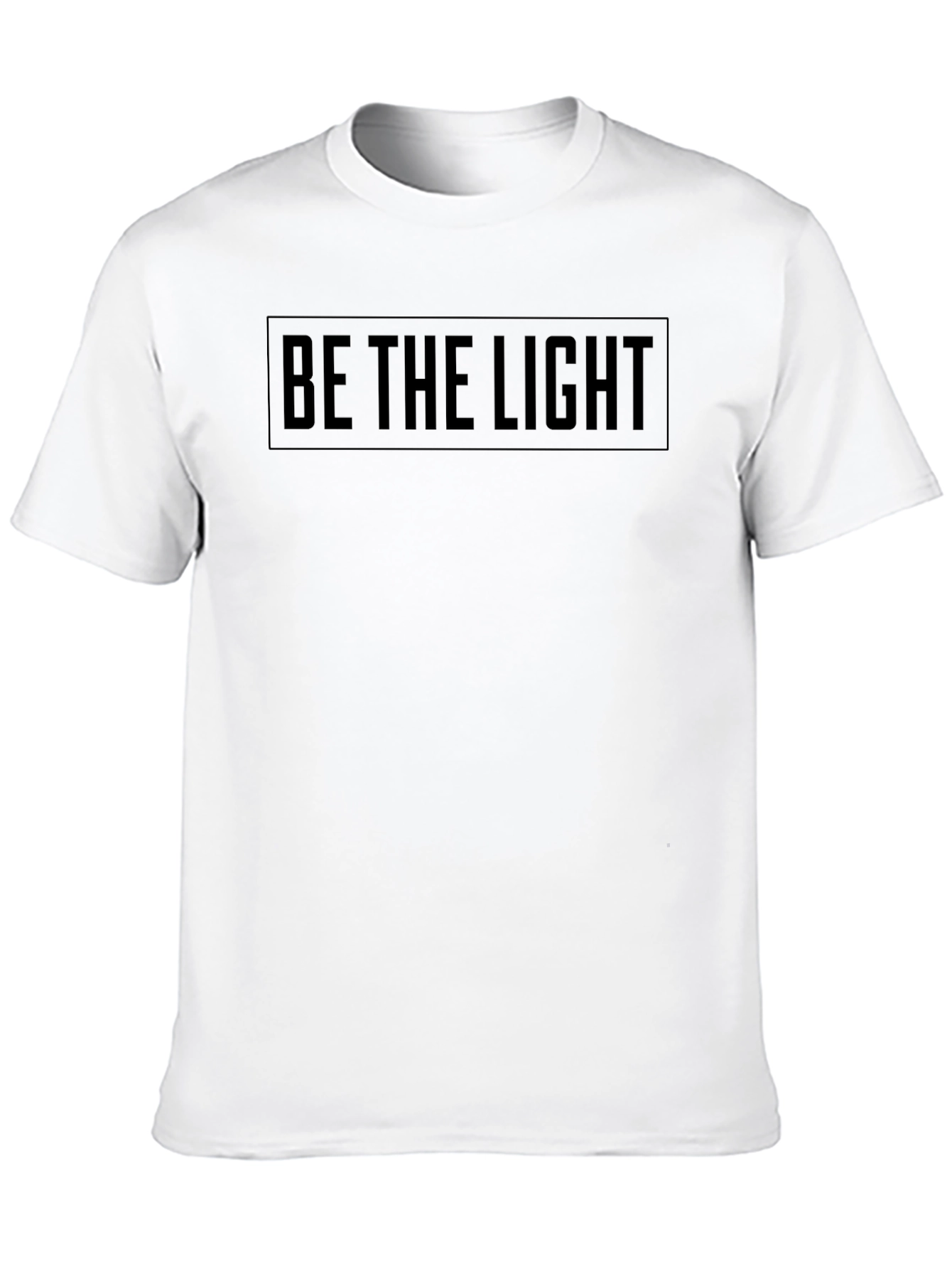 Camiseta Negra Be The Light Algodón Suave Casual