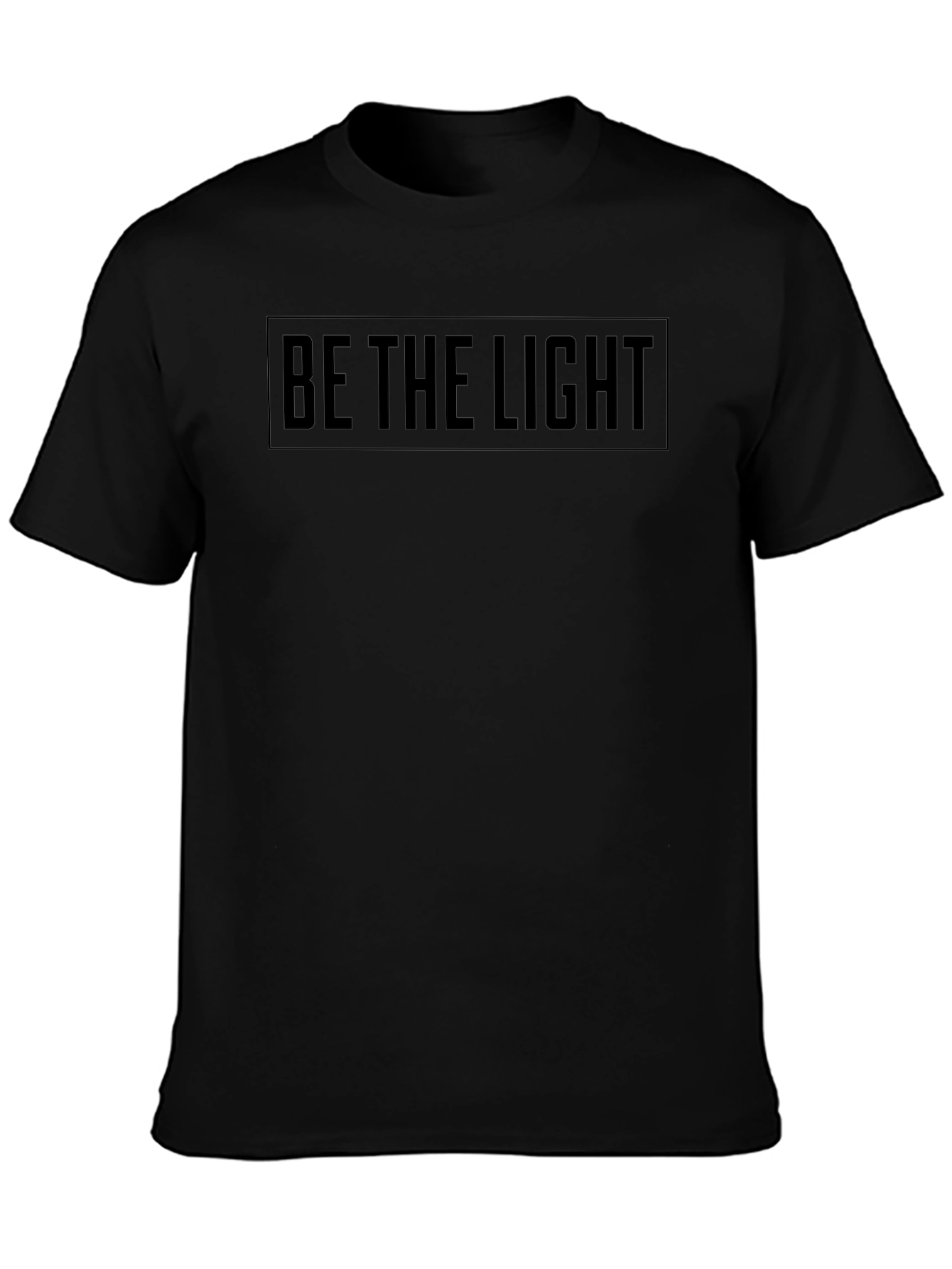 Camiseta Negra Be The Light Algodón Suave Casual