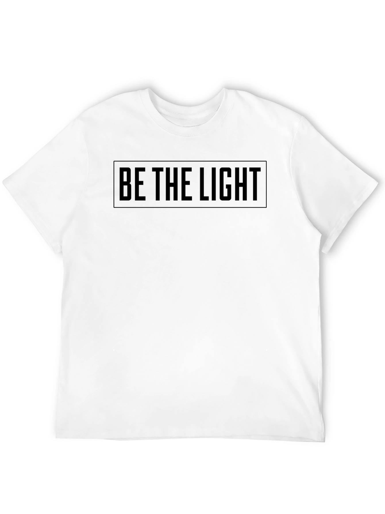 Camiseta Negra Be The Light Algodón Suave Casual