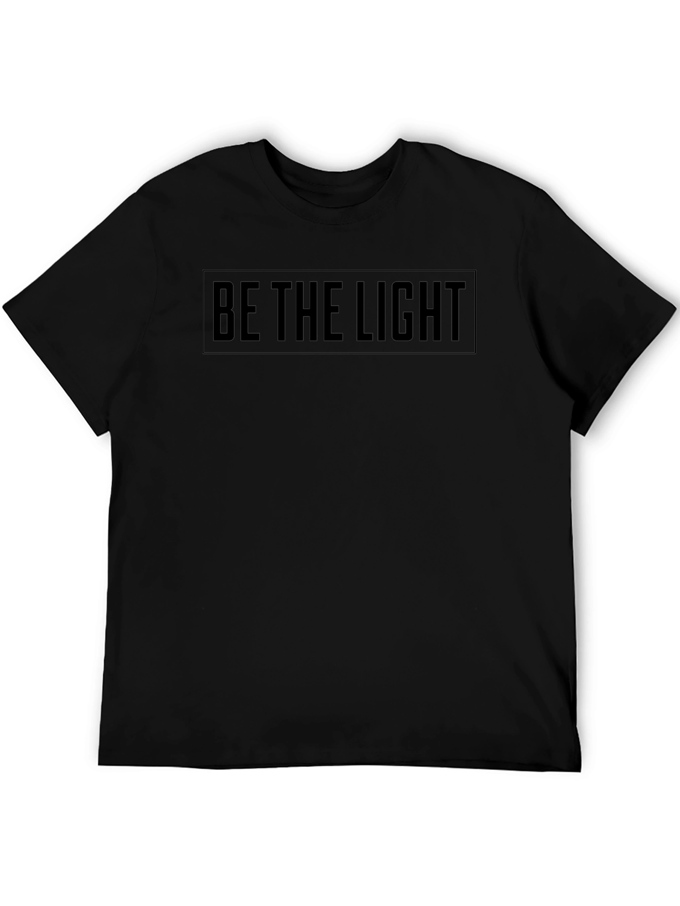 Camiseta Negra Be The Light Algodón Suave Casual