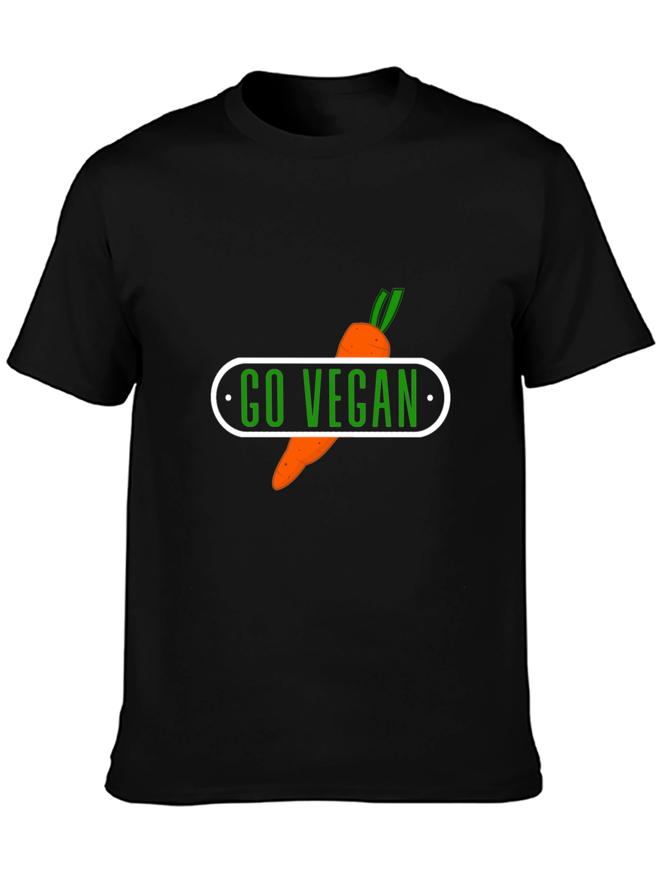 Camiseta Negra Go Vegan Zanahoria Hombre
