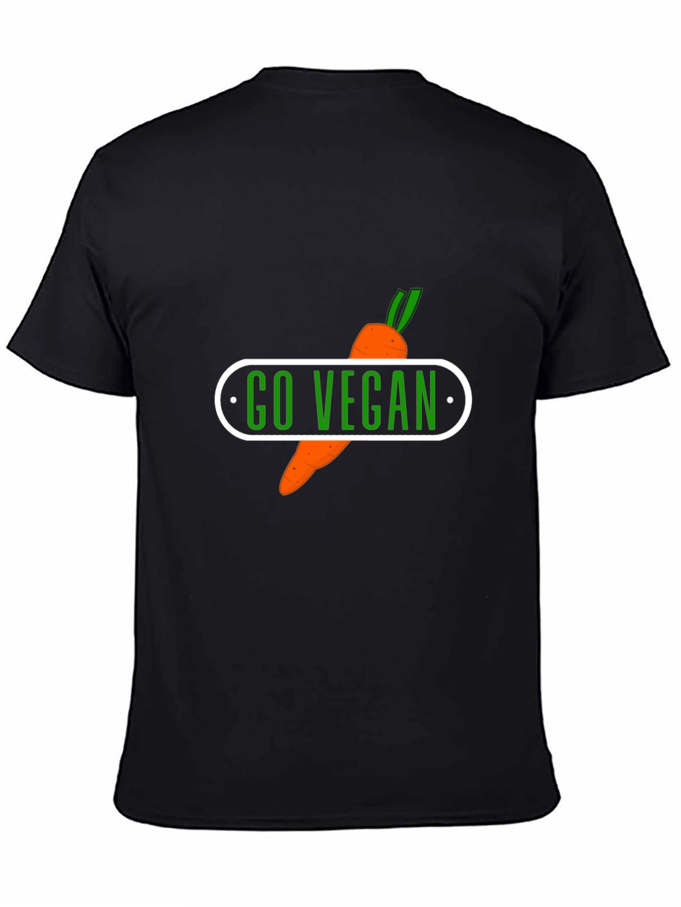 Camiseta Negra Go Vegan Zanahoria Hombre