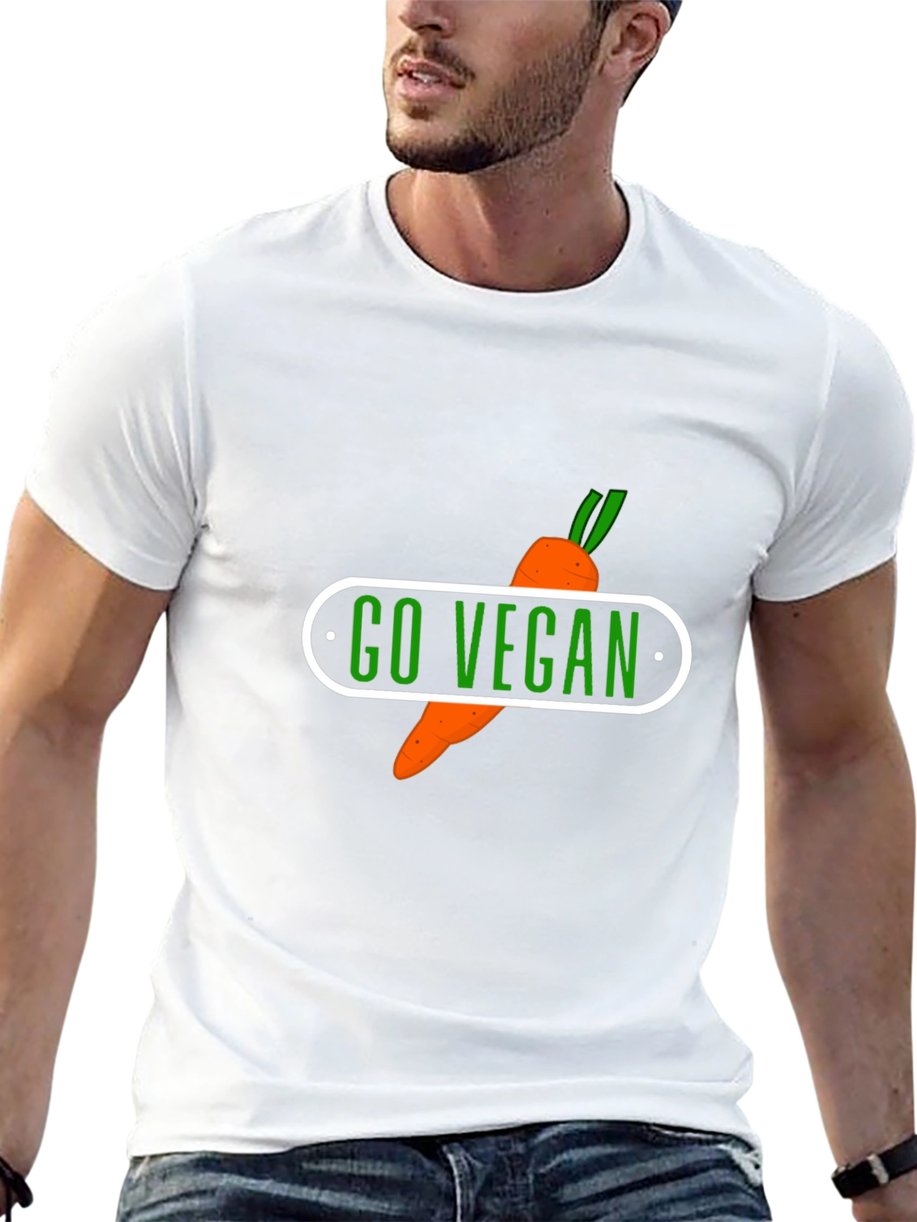 Camiseta Negra Go Vegan Zanahoria Hombre
