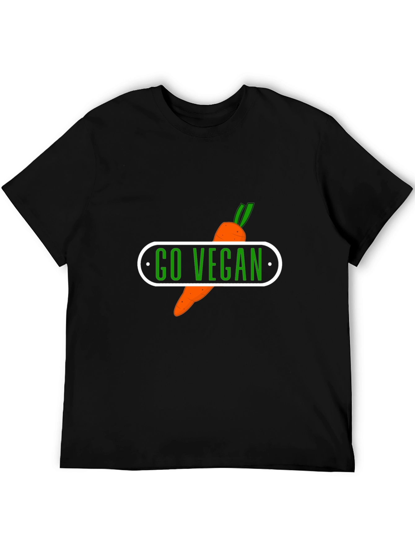 Camiseta Negra Go Vegan Zanahoria Hombre