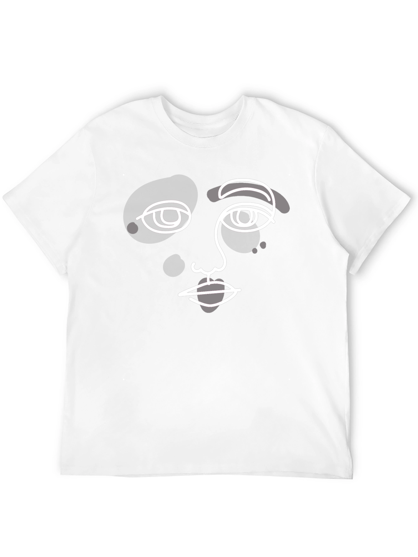 Camiseta Negra con Diseño Abstracto de Rostro