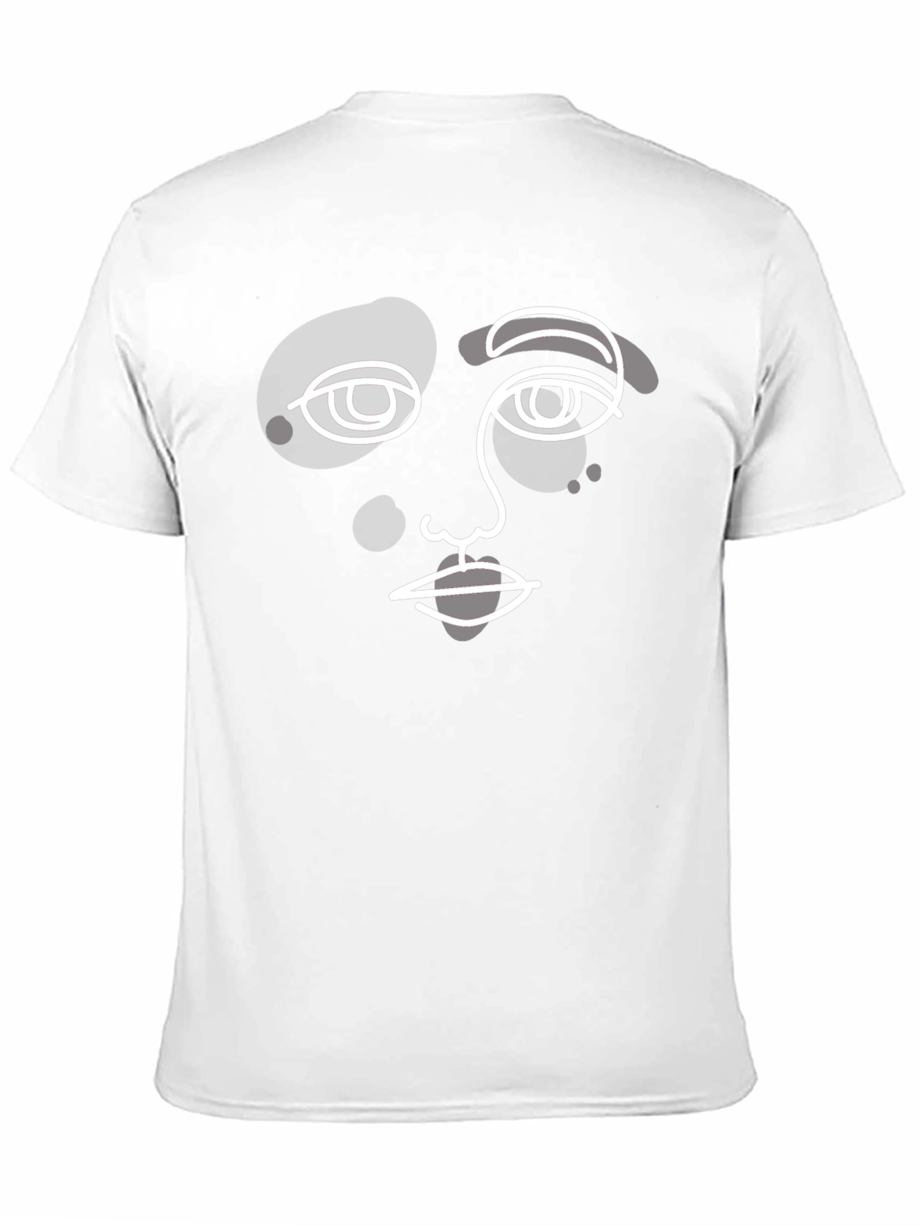 Camiseta Negra con Diseño Abstracto de Rostro