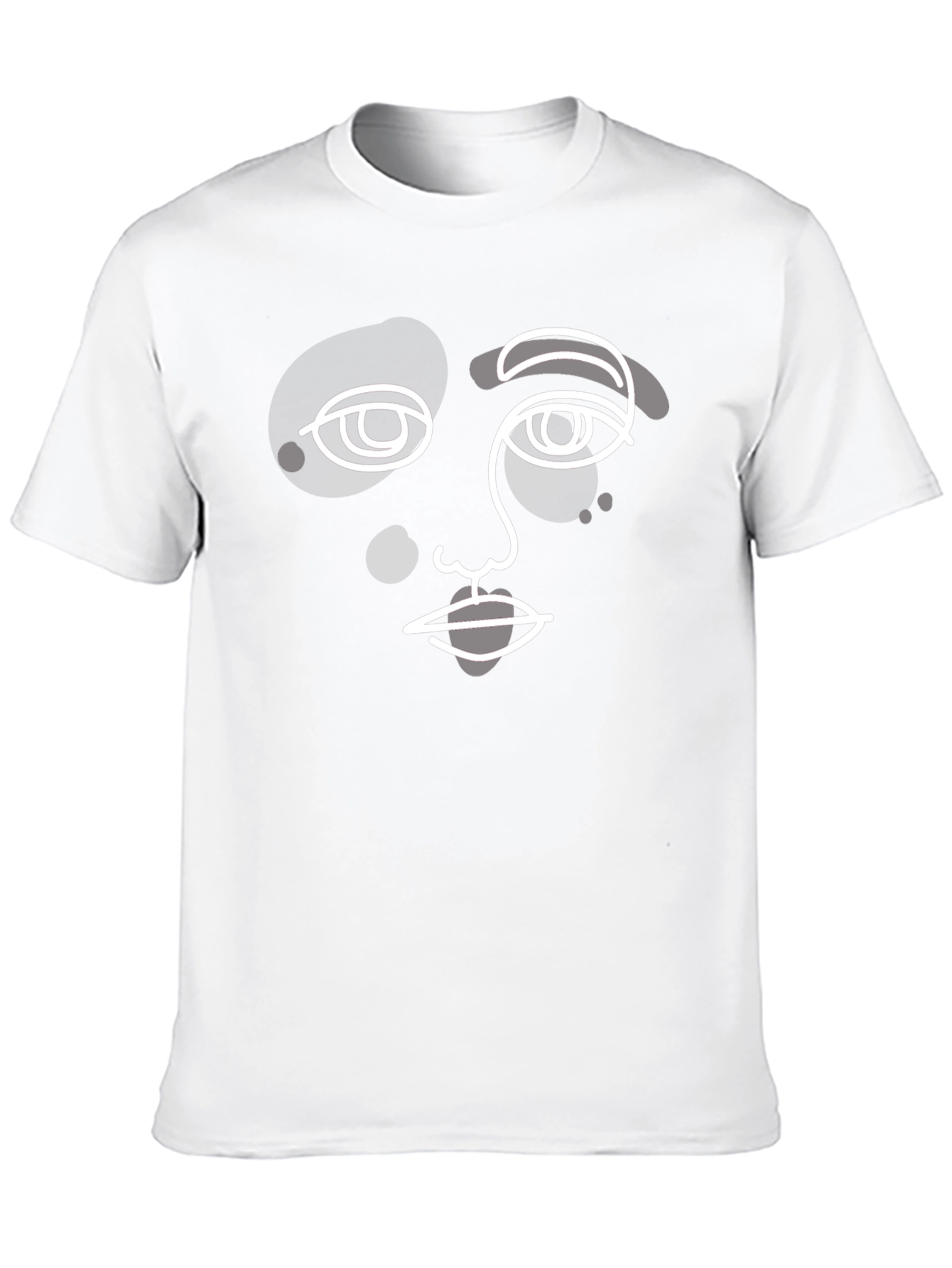 Camiseta Negra con Diseño Abstracto de Rostro