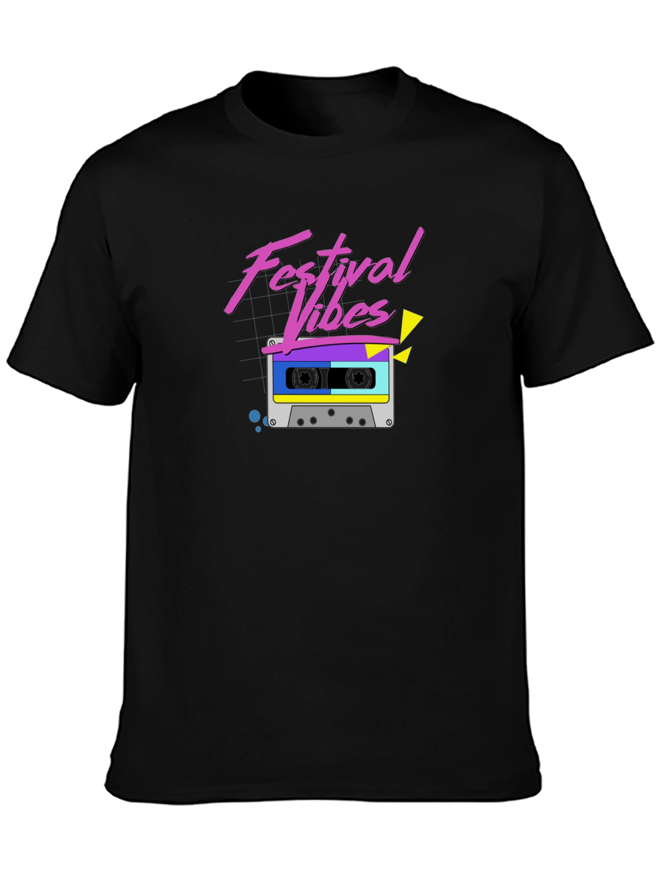 Camiseta Negra Festival Vibes Retro