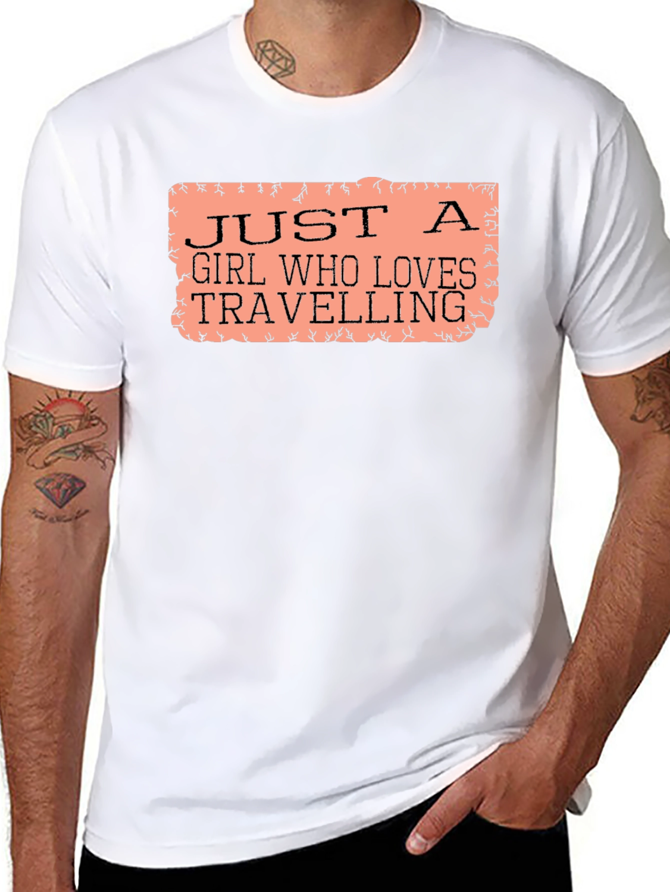Camiseta Negra Just A Girl Who Loves Travelling