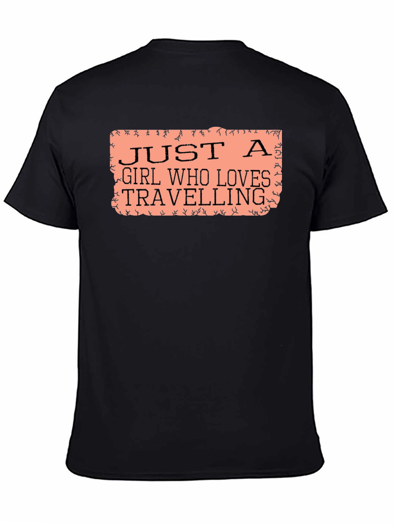 Camiseta Negra Just A Girl Who Loves Travelling