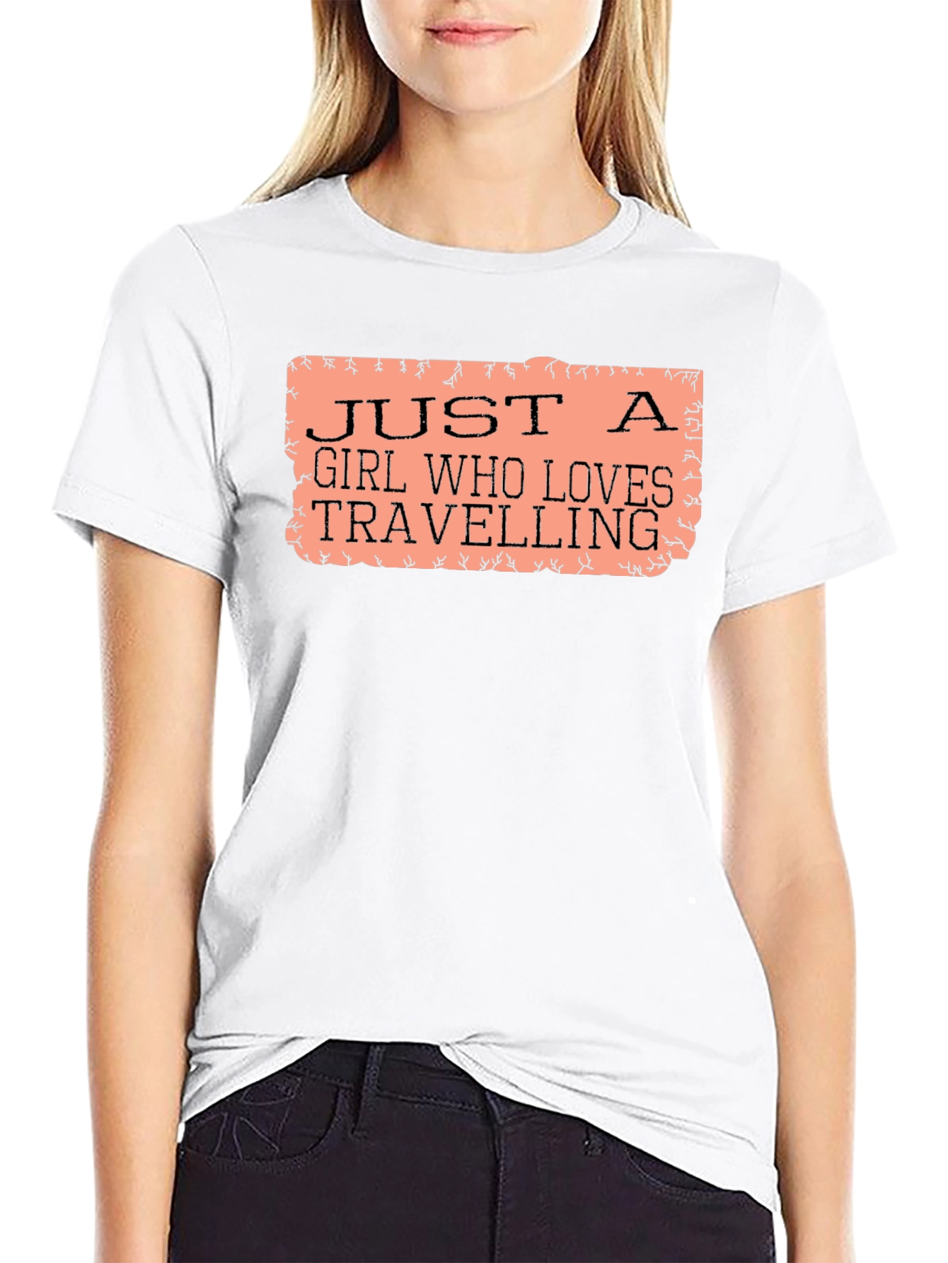 Camiseta Negra Just A Girl Who Loves Travelling