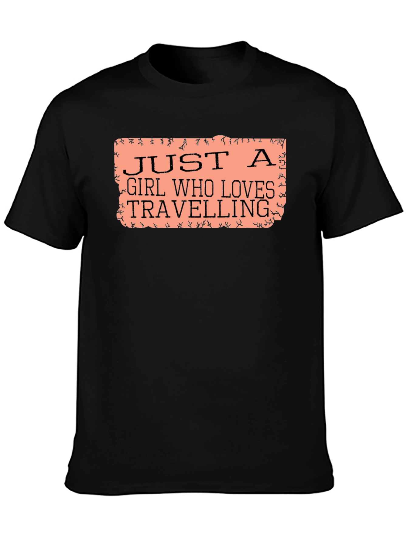 Camiseta Negra Just A Girl Who Loves Travelling
