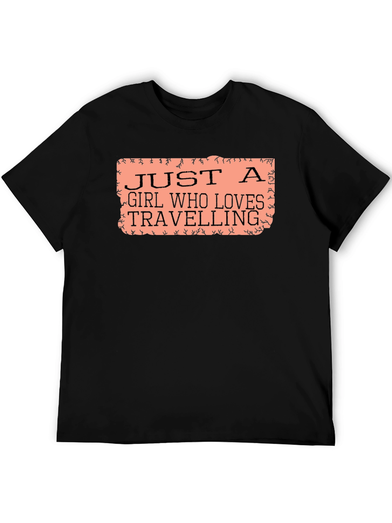 Camiseta Negra Just A Girl Who Loves Travelling