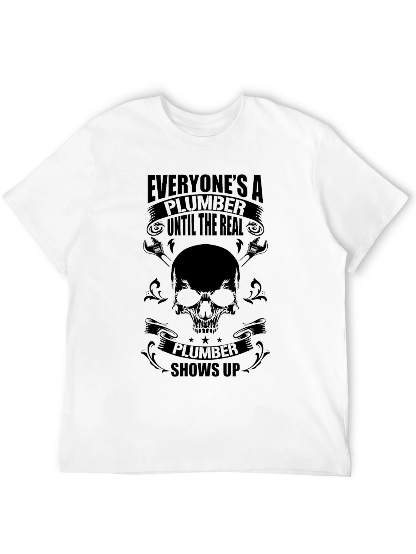 Camiseta Negra de Fontanero con Calavera