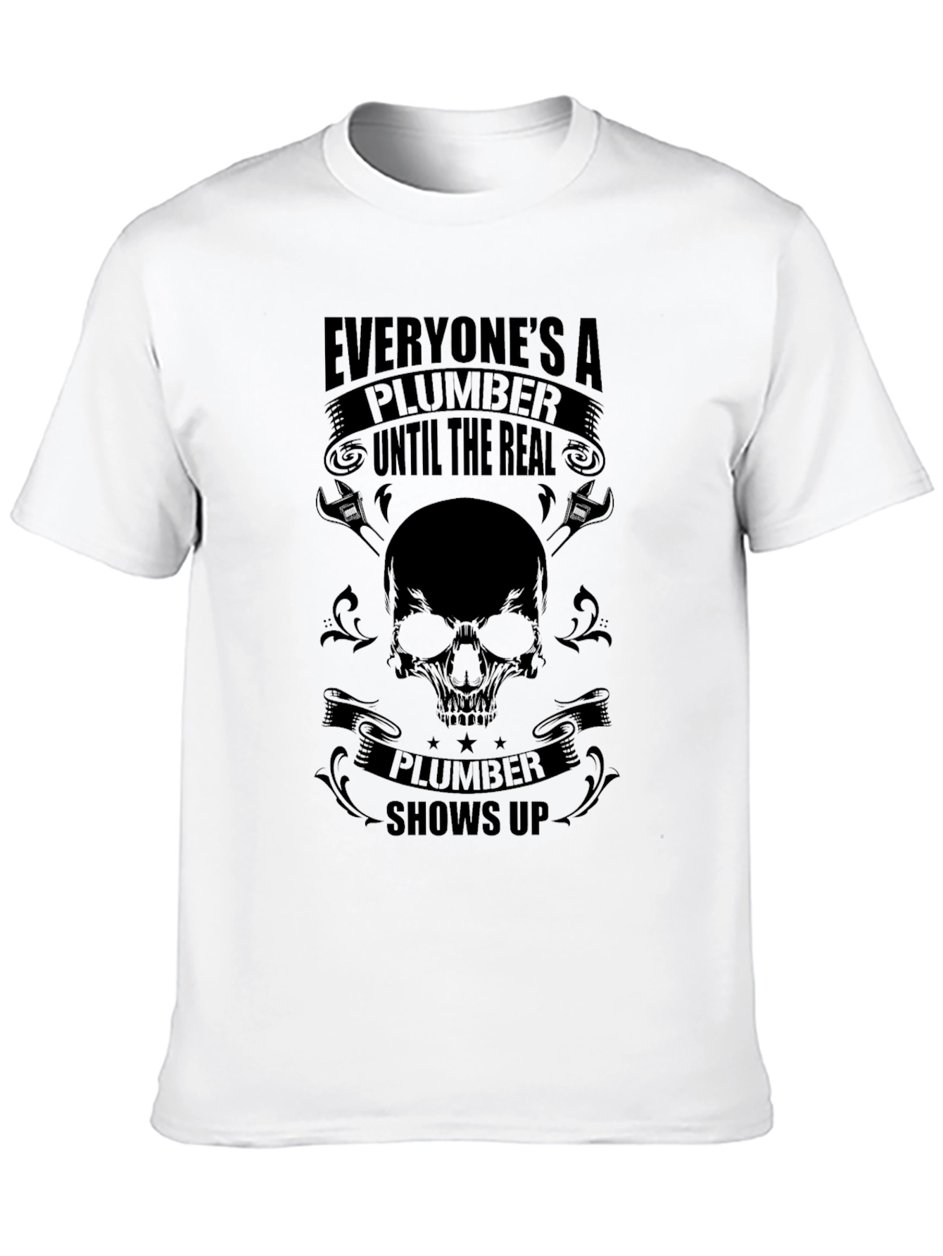 Camiseta Negra de Fontanero con Calavera