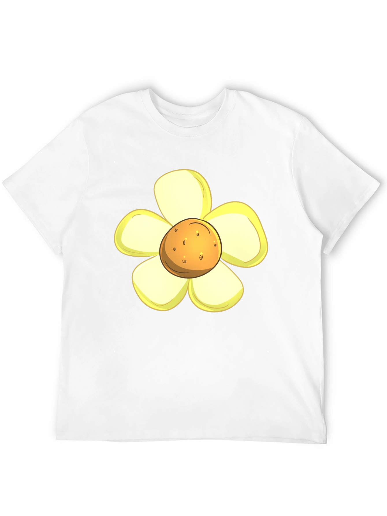 Camiseta Negra con Diseño de Flor Amarilla