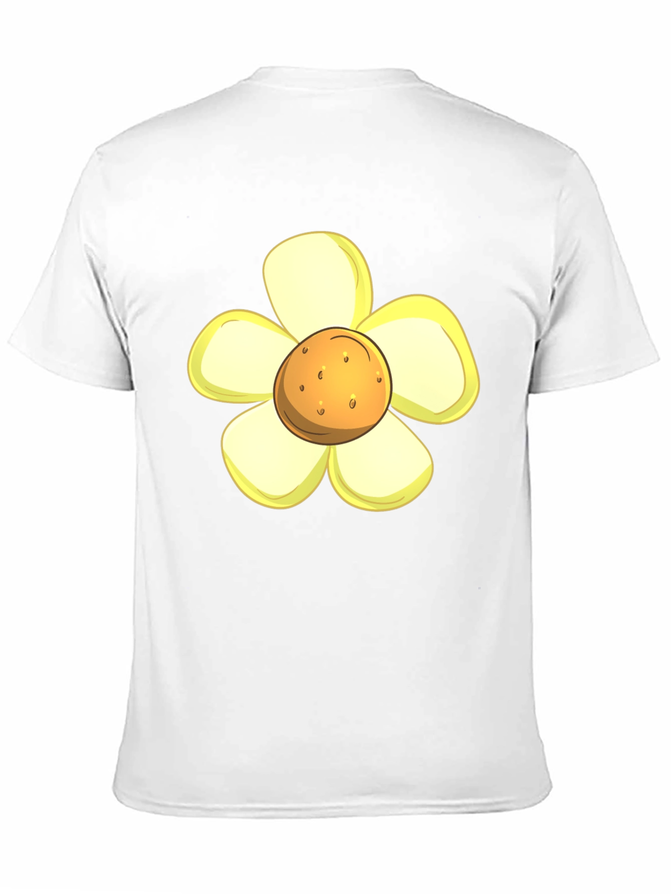 Camiseta Negra con Diseño de Flor Amarilla