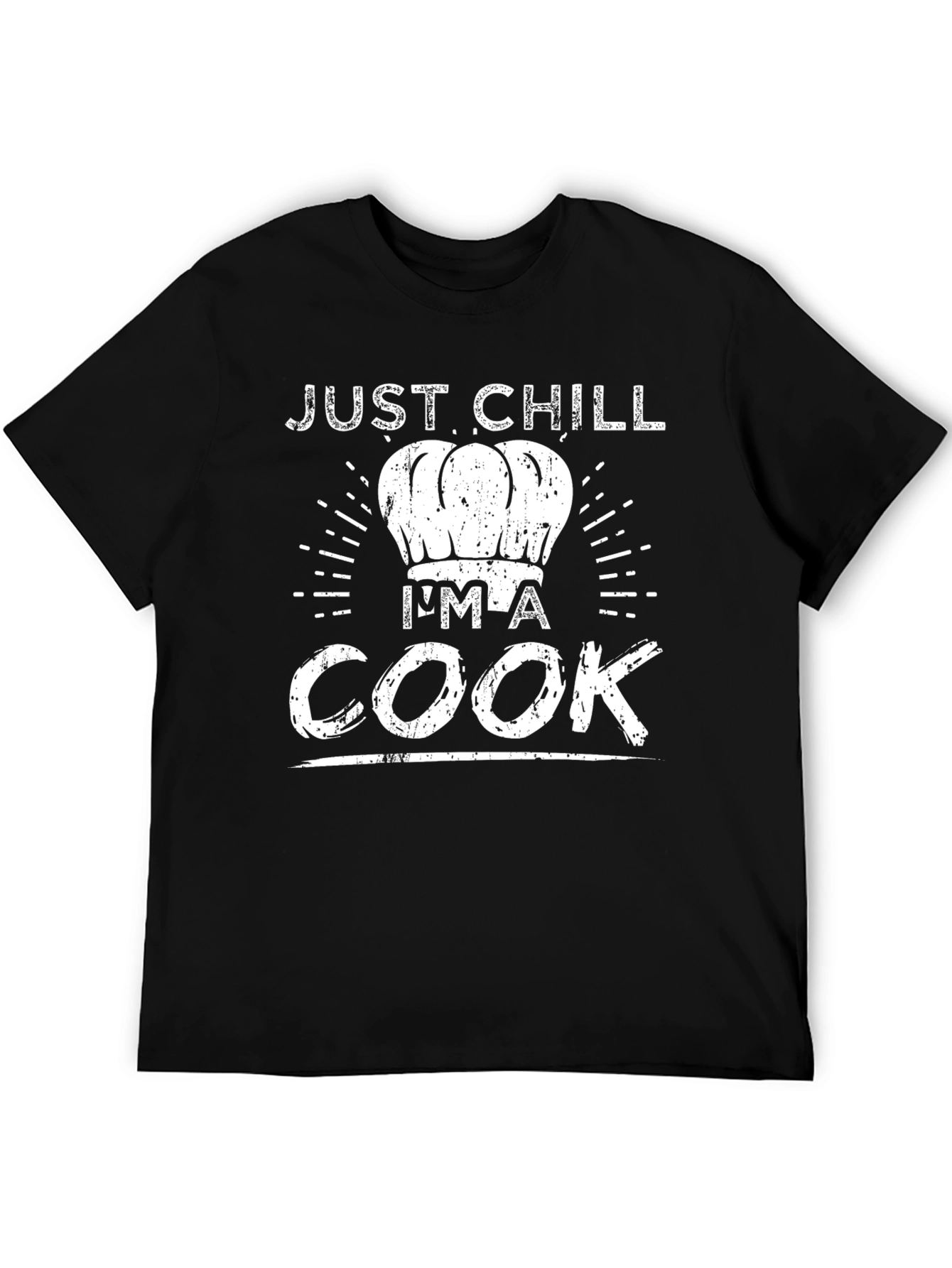 Camiseta Negra Just Chill Im a Cook