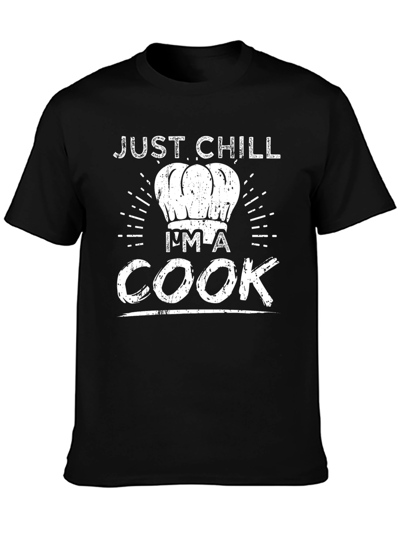 Camiseta Negra Just Chill Im a Cook