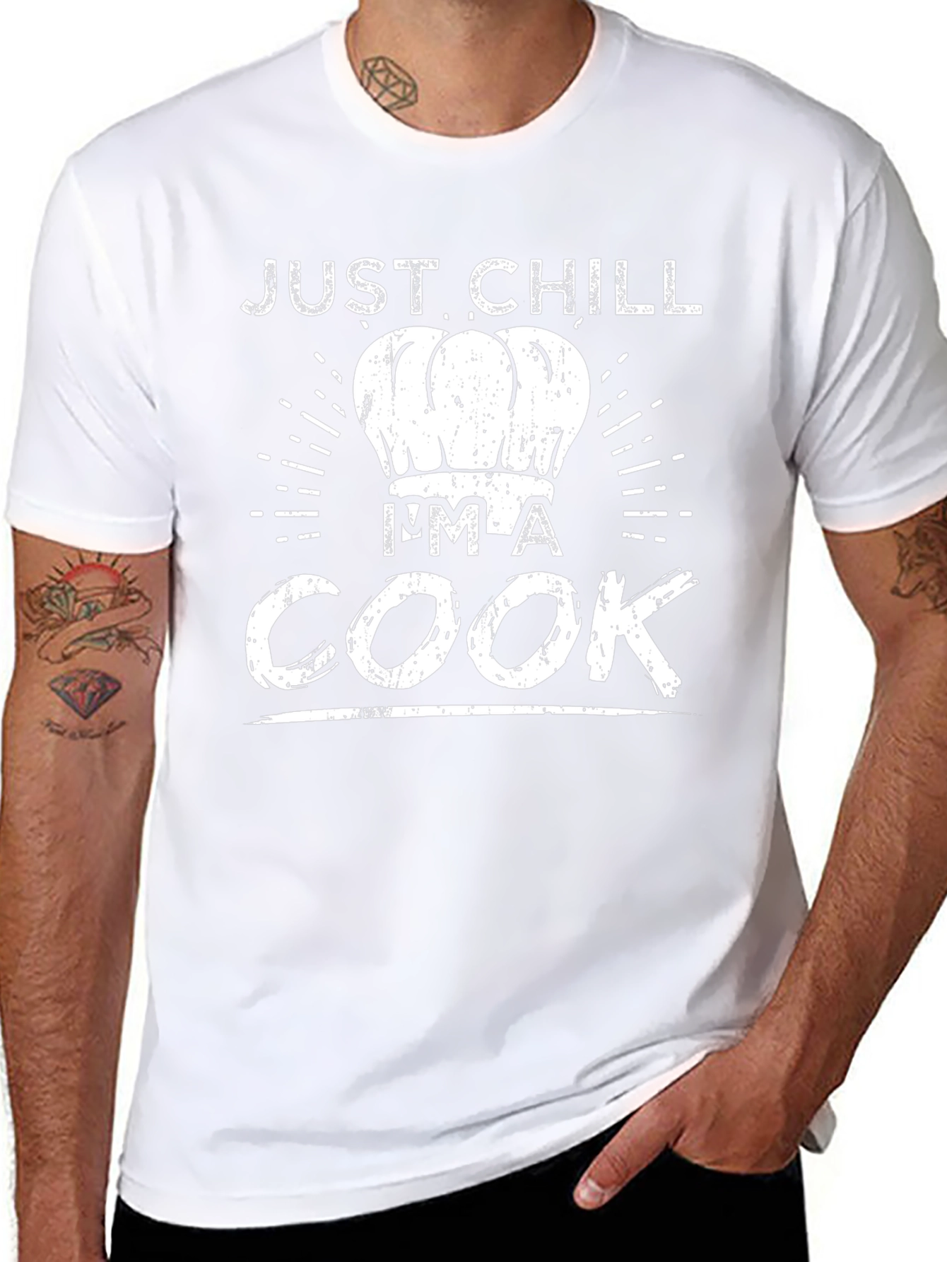 Camiseta Negra Just Chill Im a Cook