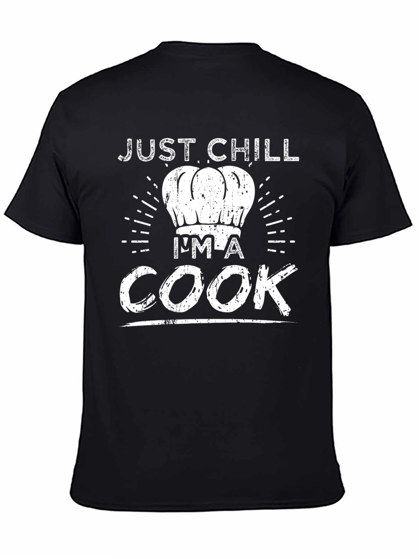 Camiseta Negra Just Chill Im a Cook