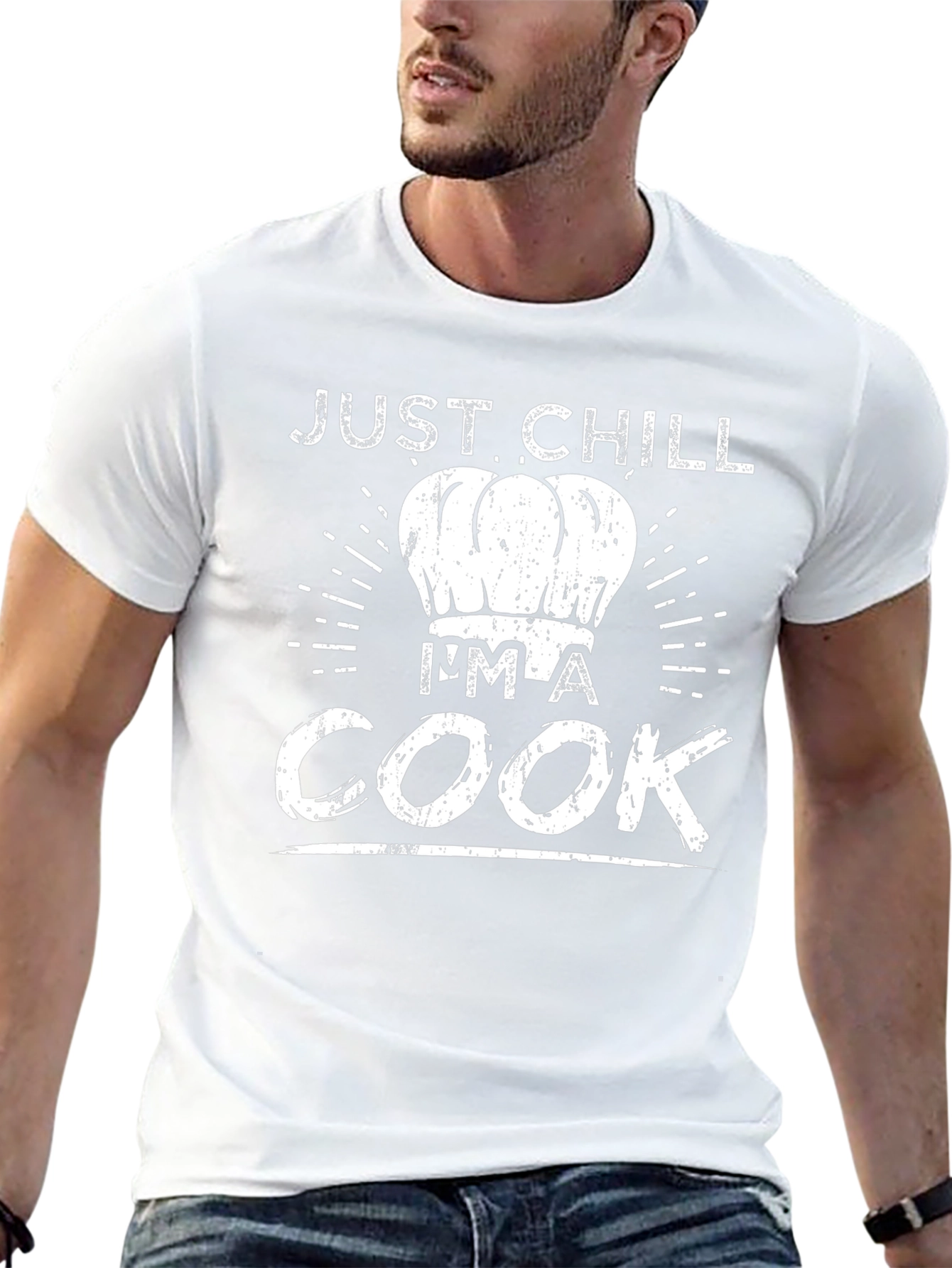 Camiseta Negra Just Chill Im a Cook