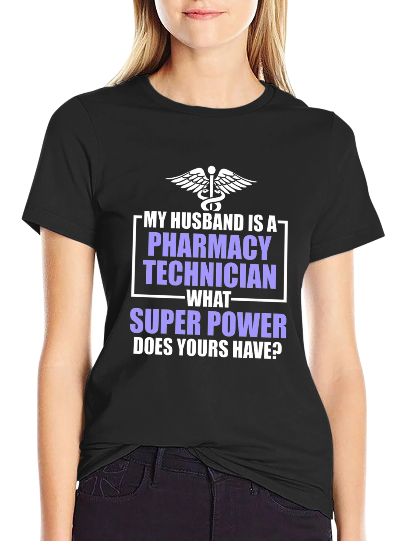 Camiseta para Esposo Técnico de Farmacia con Superpoder