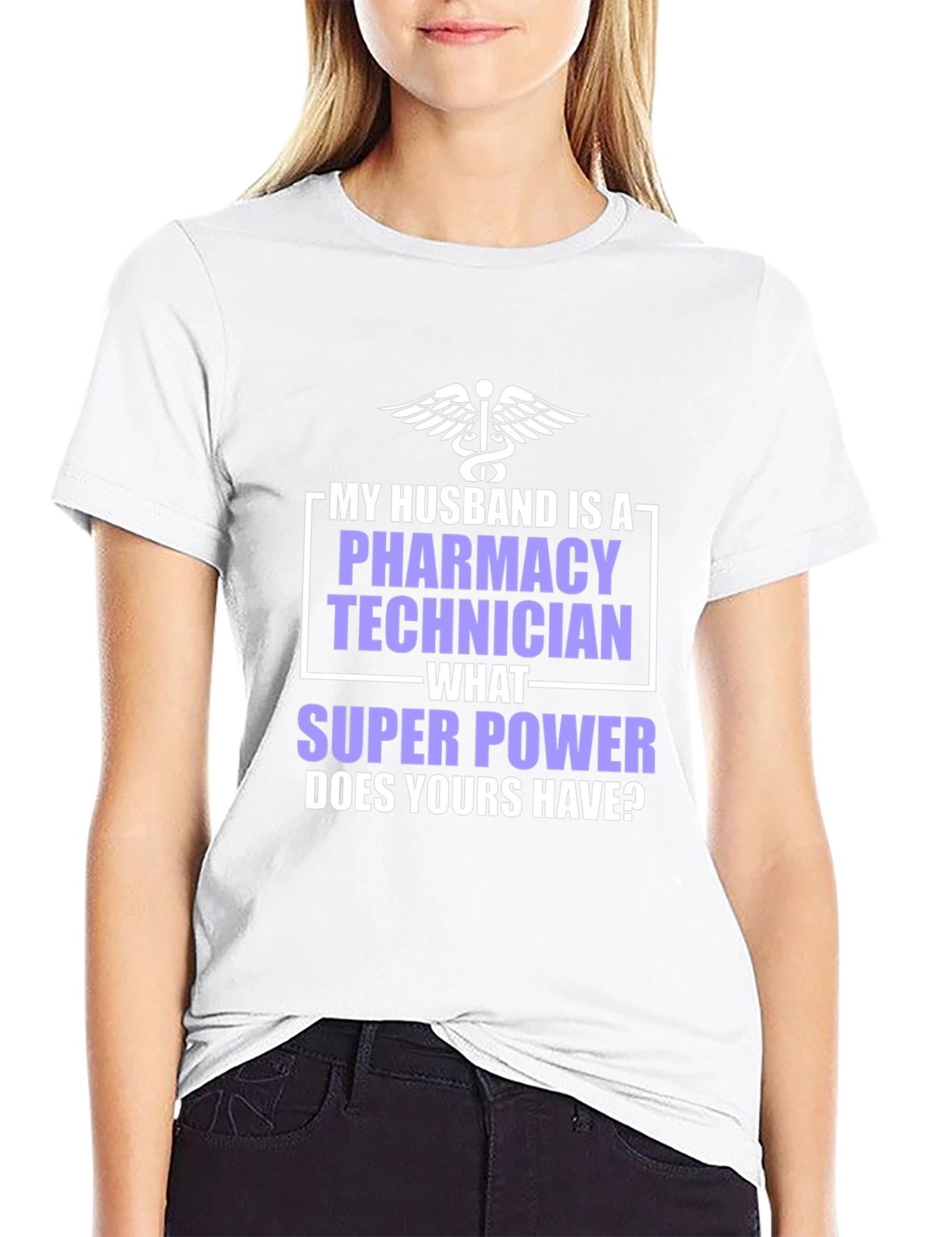 Camiseta para Esposo Técnico de Farmacia con Superpoder