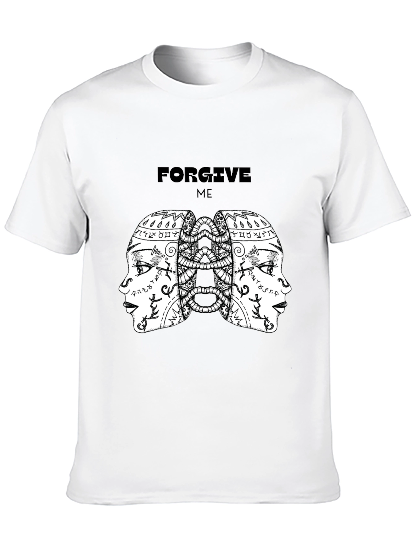 Camiseta Negra con Diseño Abstracto Forgive Me