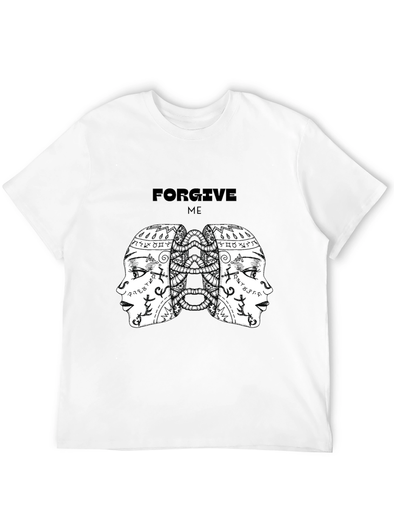 Camiseta Negra con Diseño Abstracto Forgive Me