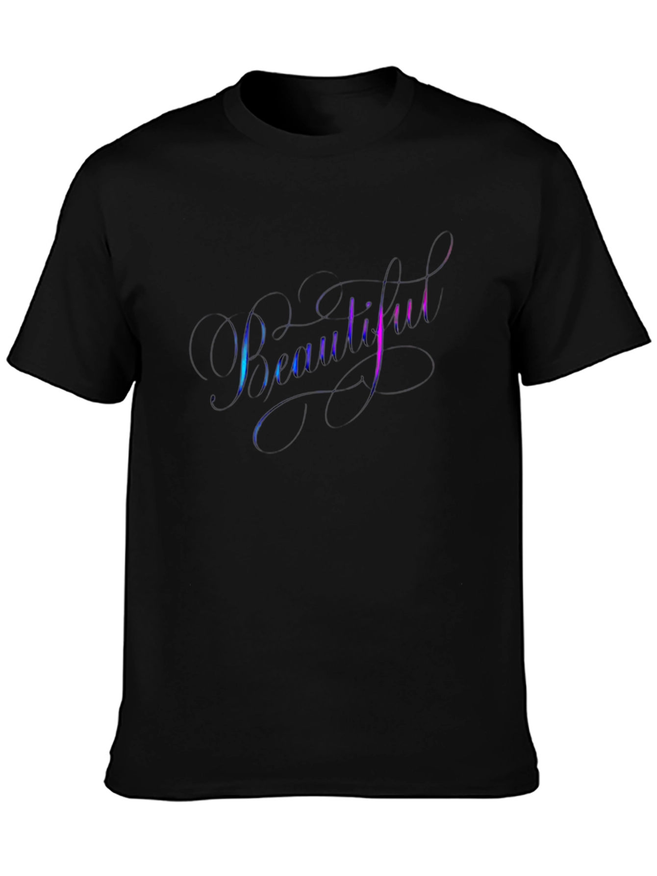 Camiseta Negra con Diseño Beautiful