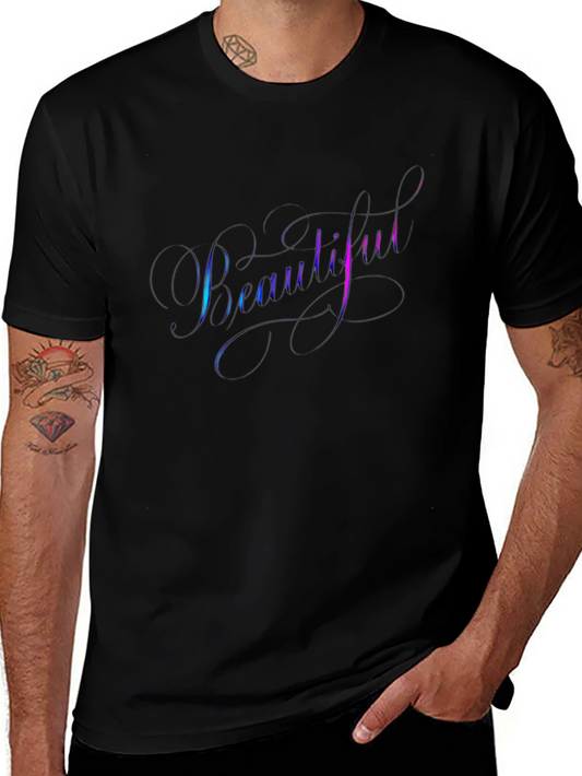 Camiseta Negra con Diseño Beautiful