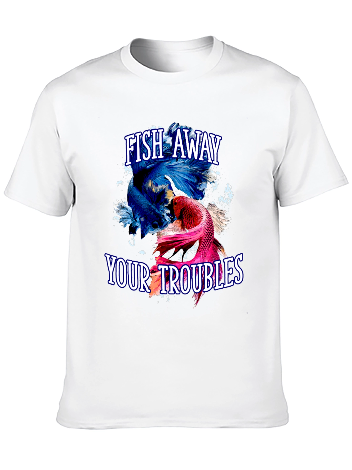 Camiseta Negra: Peces Betta - Fish Away Your Troubles