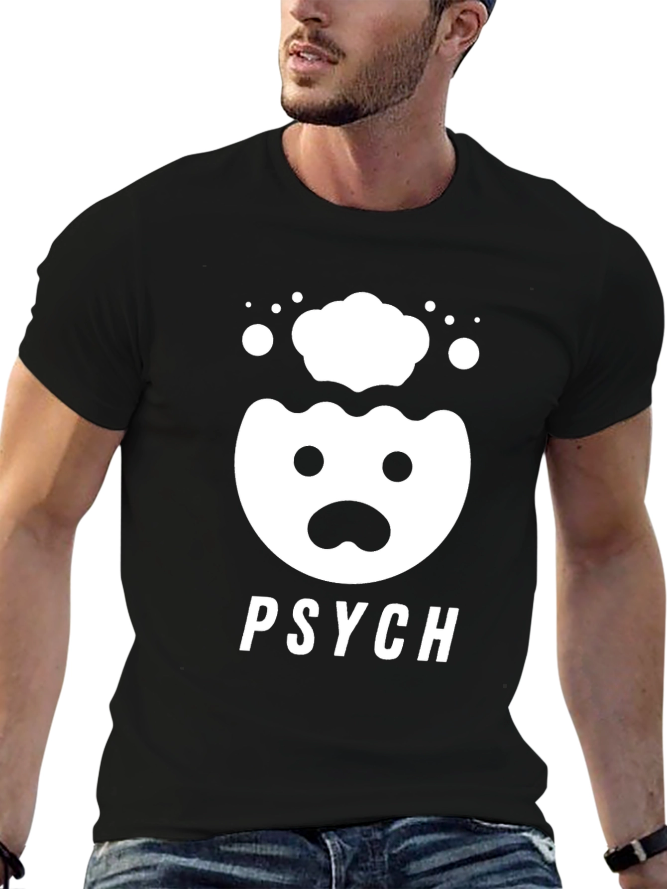Camiseta Negra PSYCH con Diseño Divertido