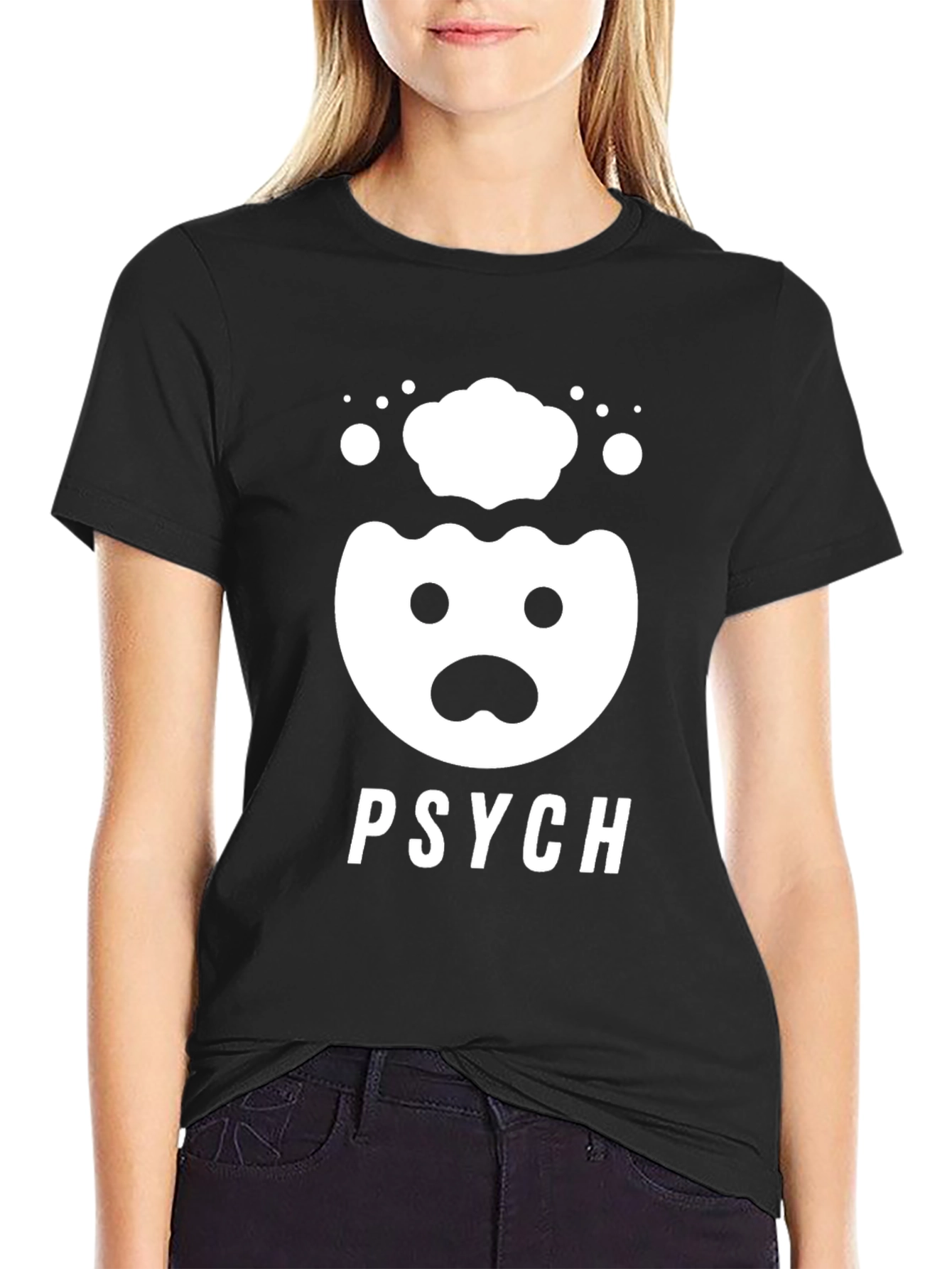 Camiseta Negra PSYCH con Diseño Divertido