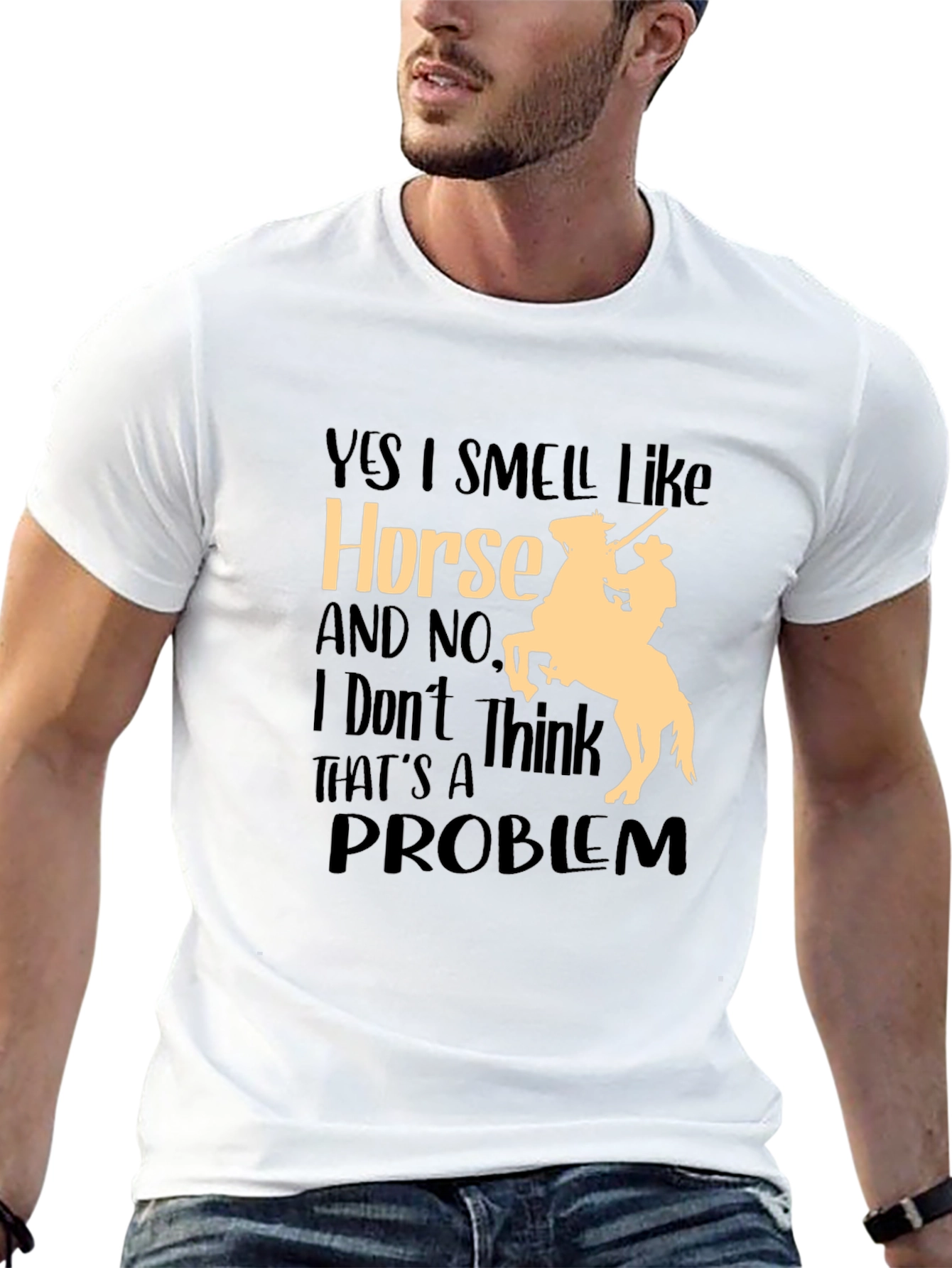 Camiseta Hombre: Sí Huelo a Caballo - ¡Sin Problemas!