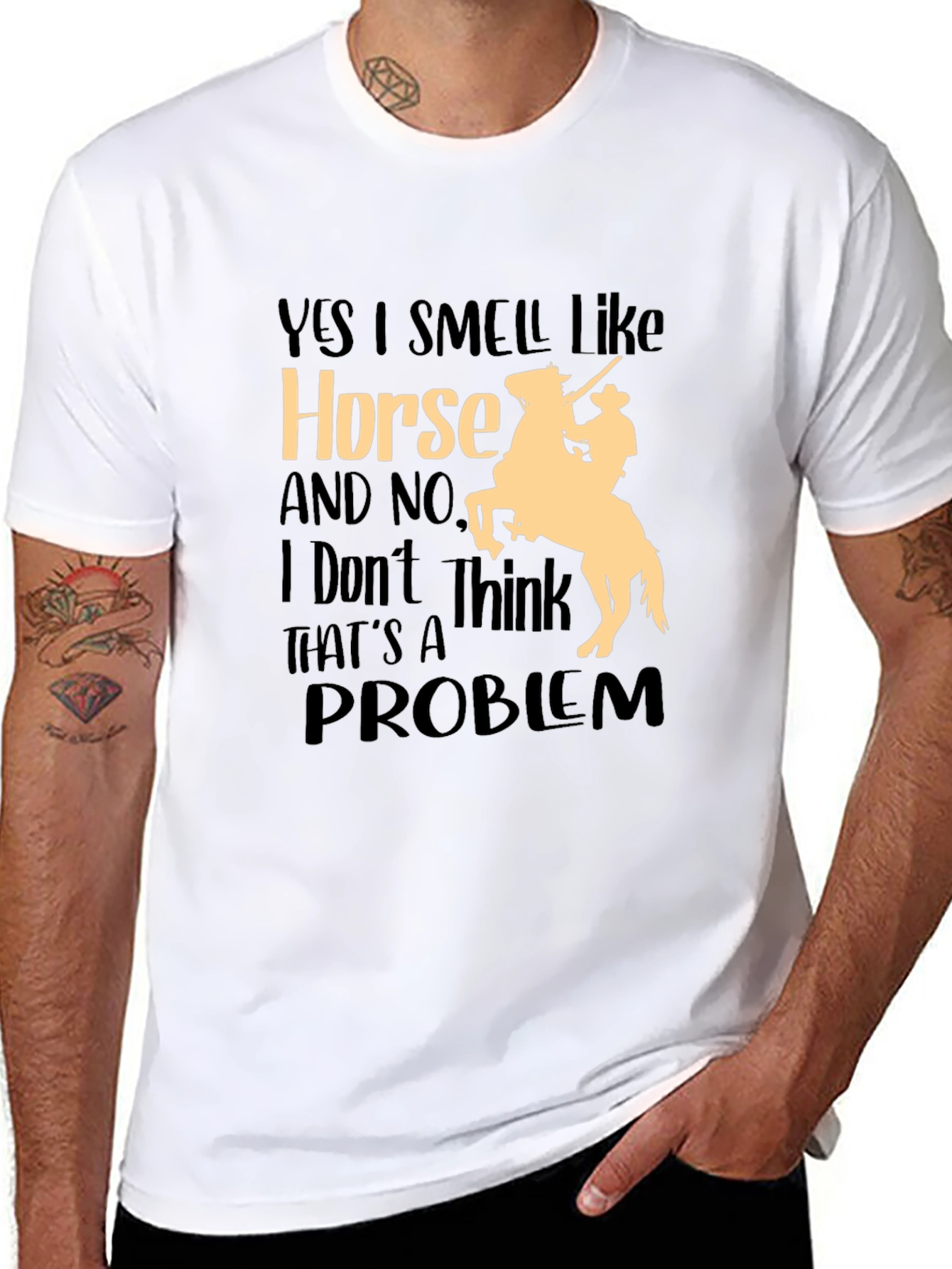 Camiseta Hombre: Sí Huelo a Caballo - ¡Sin Problemas!